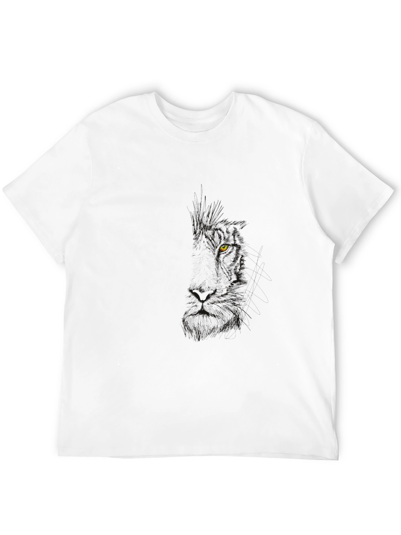 Mens Black T-Shirt - Hidden Wolf Design