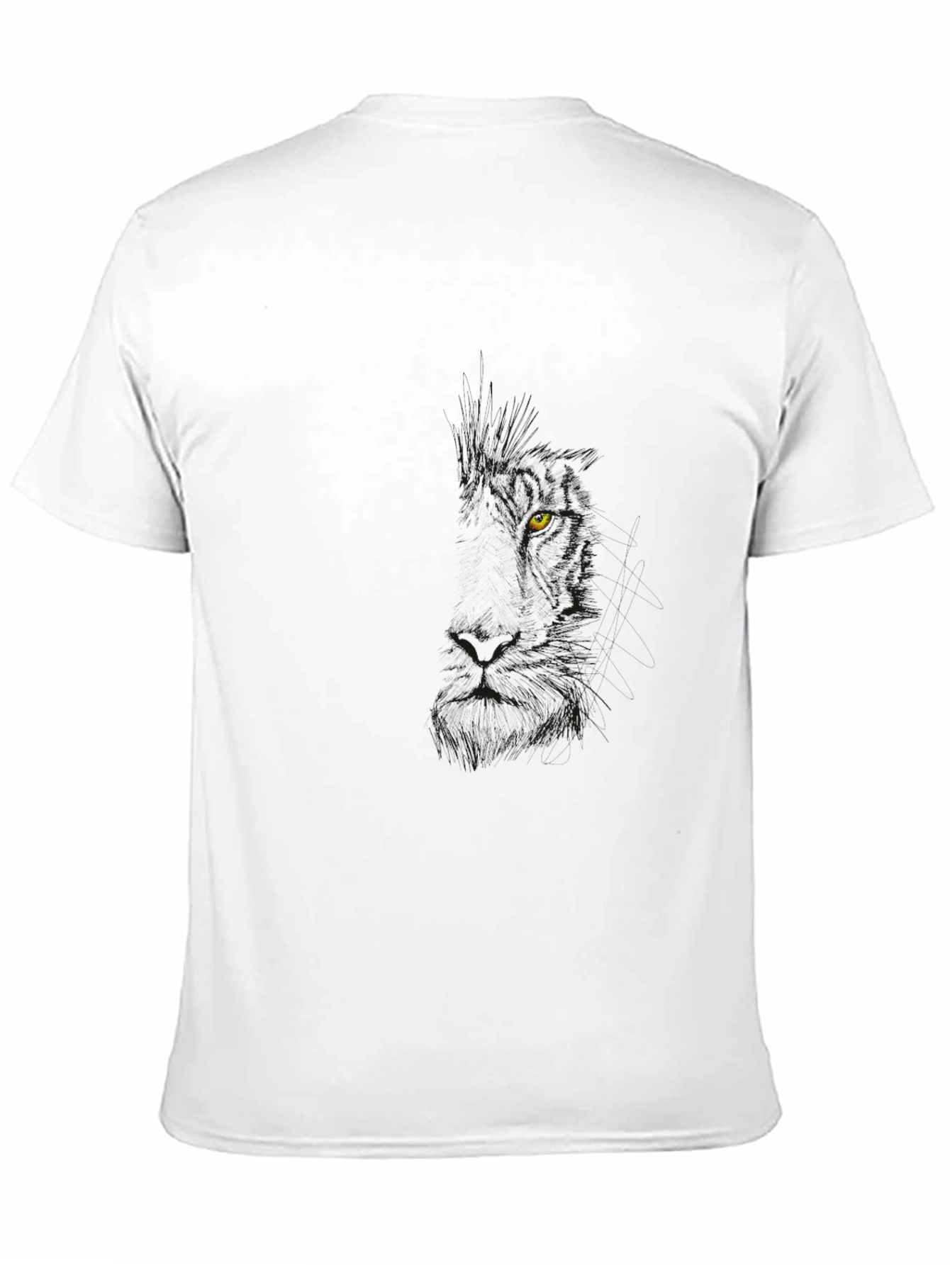 Mens Black T-Shirt - Hidden Wolf Design