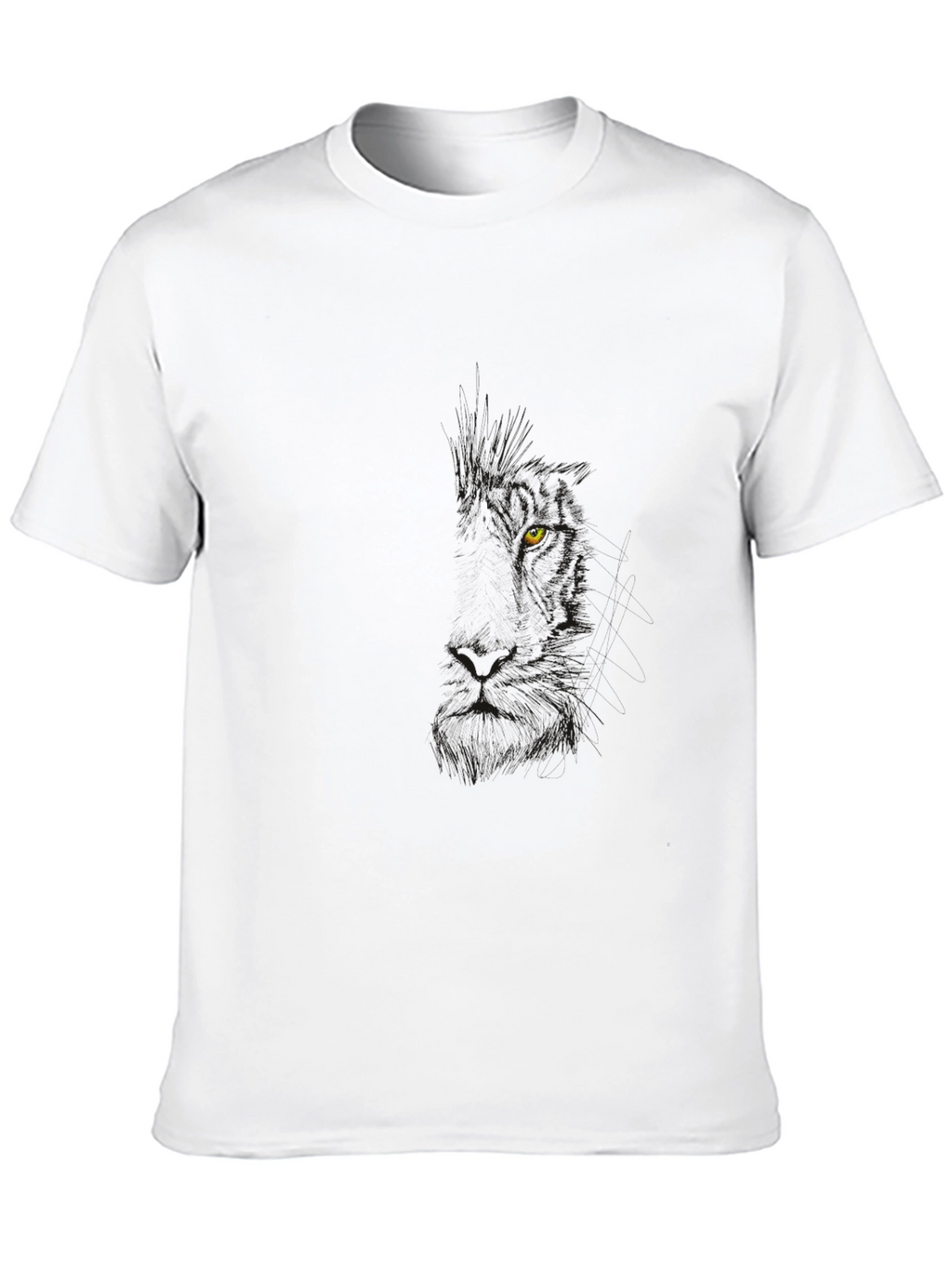 Mens Black T-Shirt - Hidden Wolf Design