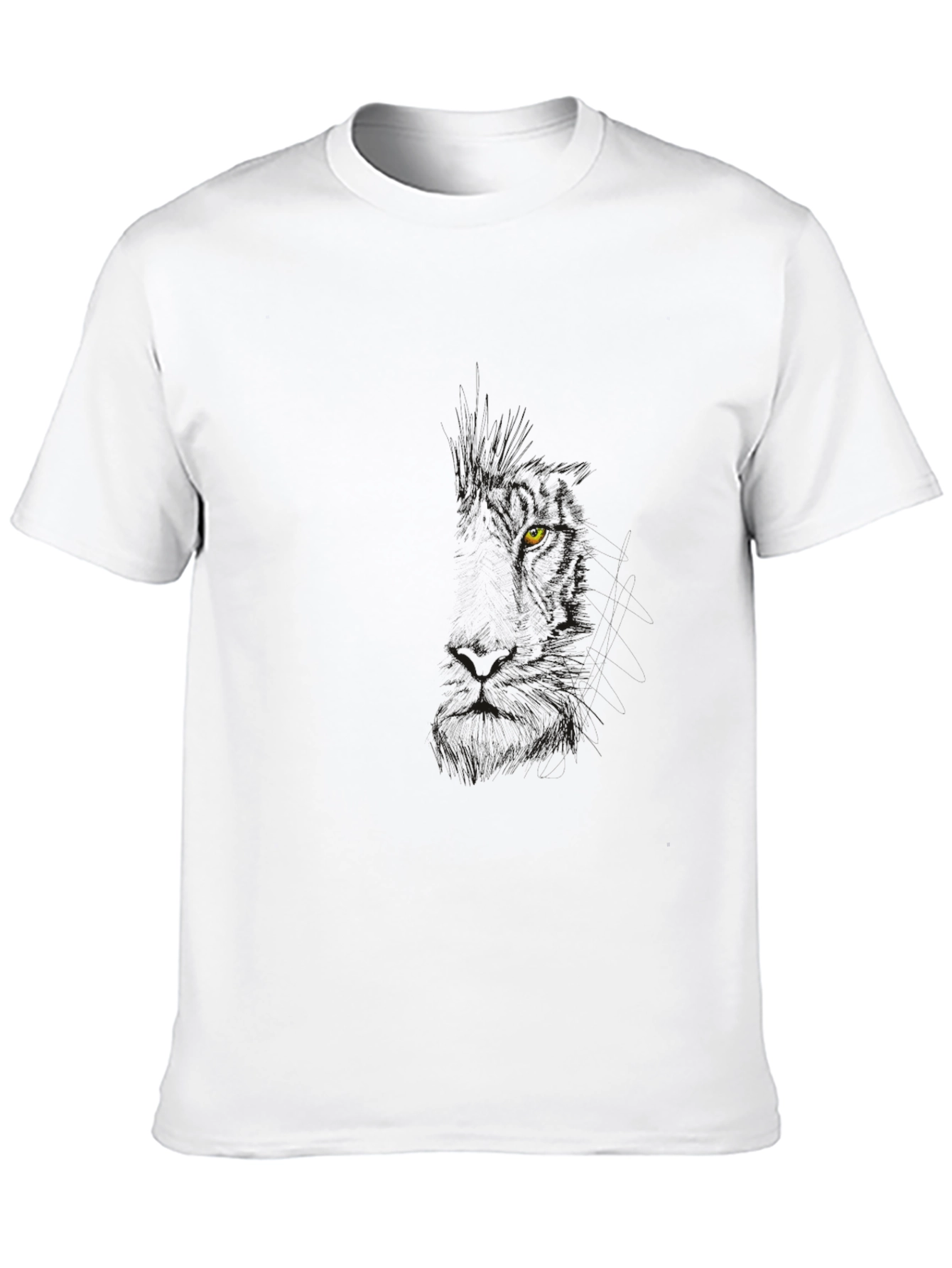Mens Black T-Shirt - Hidden Wolf Design