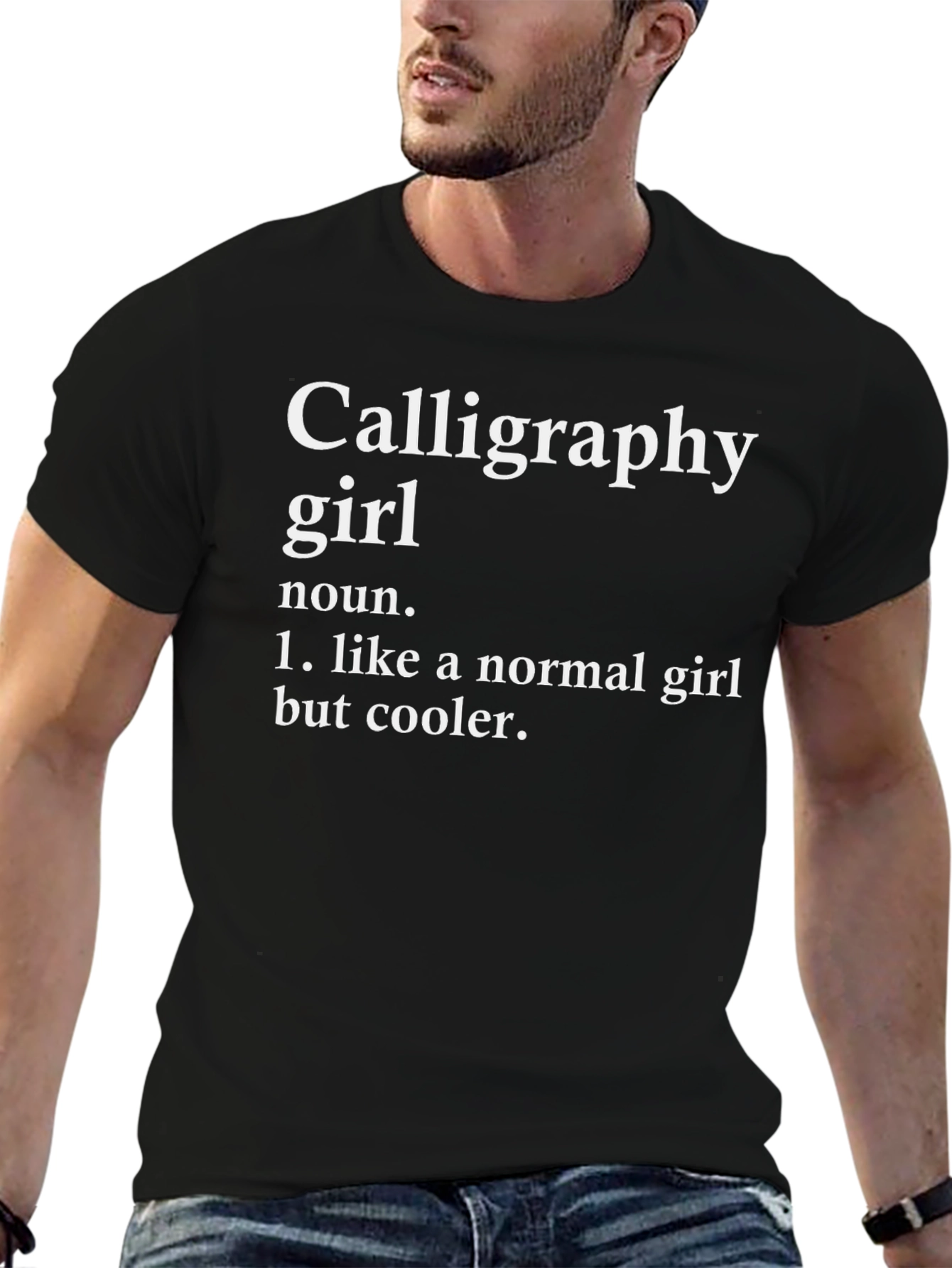 Calligraphy Girl Definition Black T-Shirt