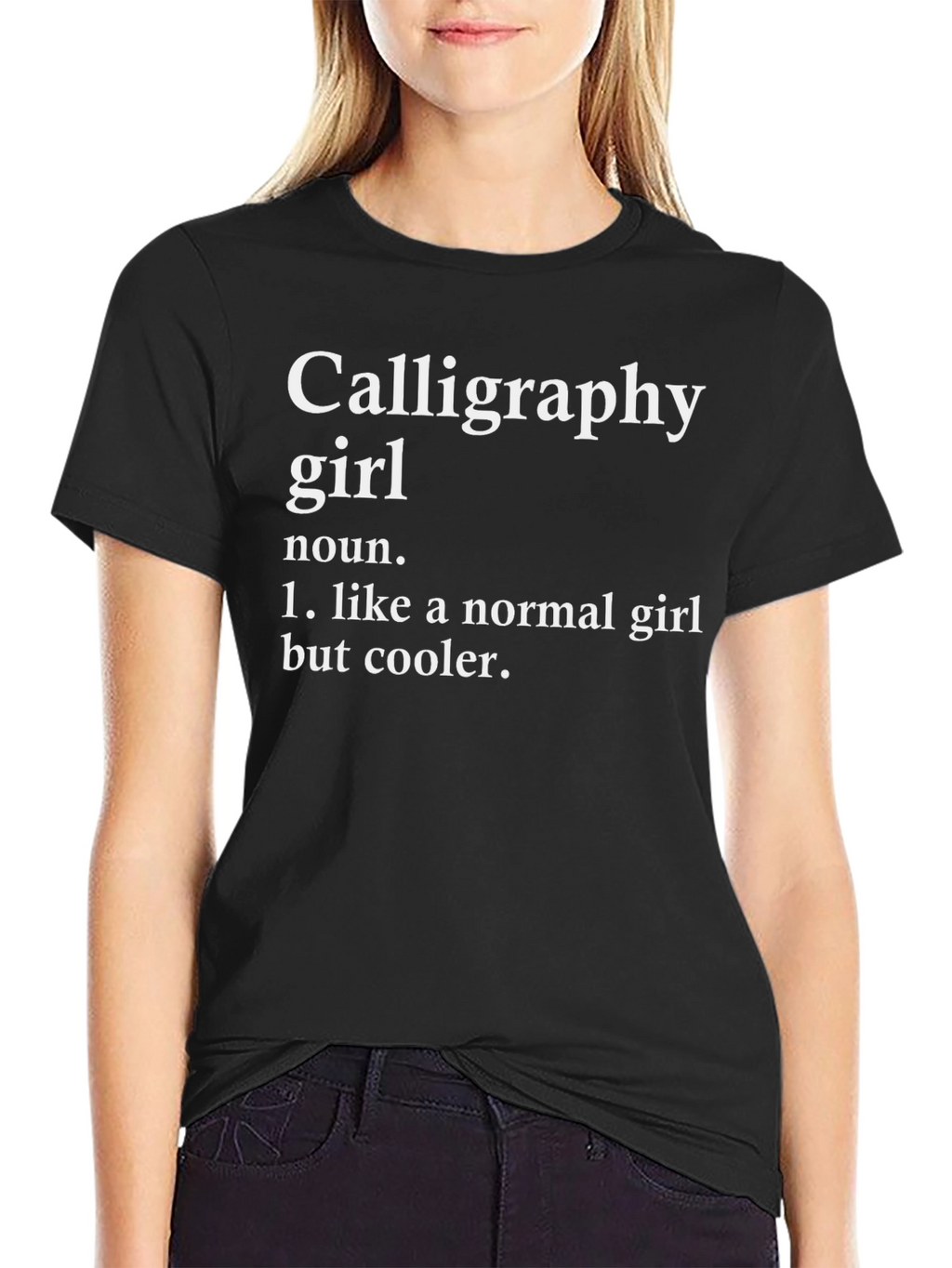 Calligraphy Girl Definition Black T-Shirt