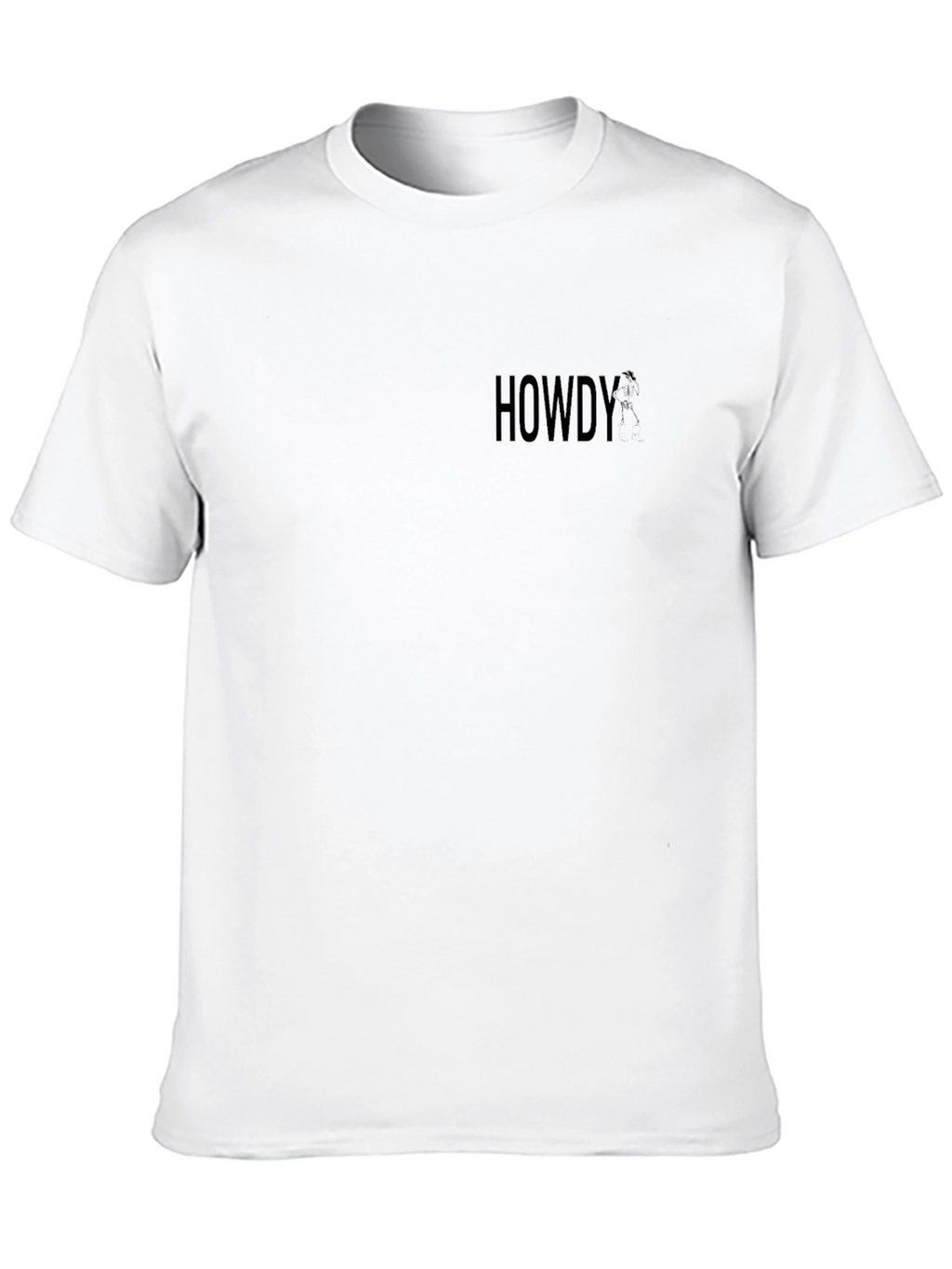 Mens Black Howdy Crew Neck T-Shirt