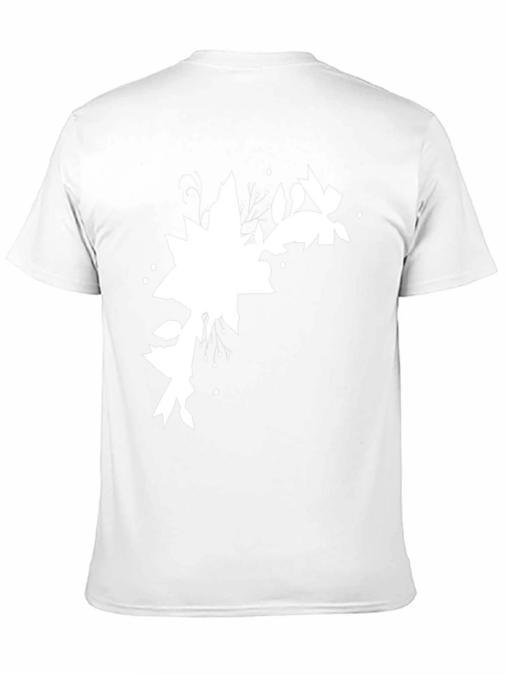 Black Tee with Abstract Floral Design