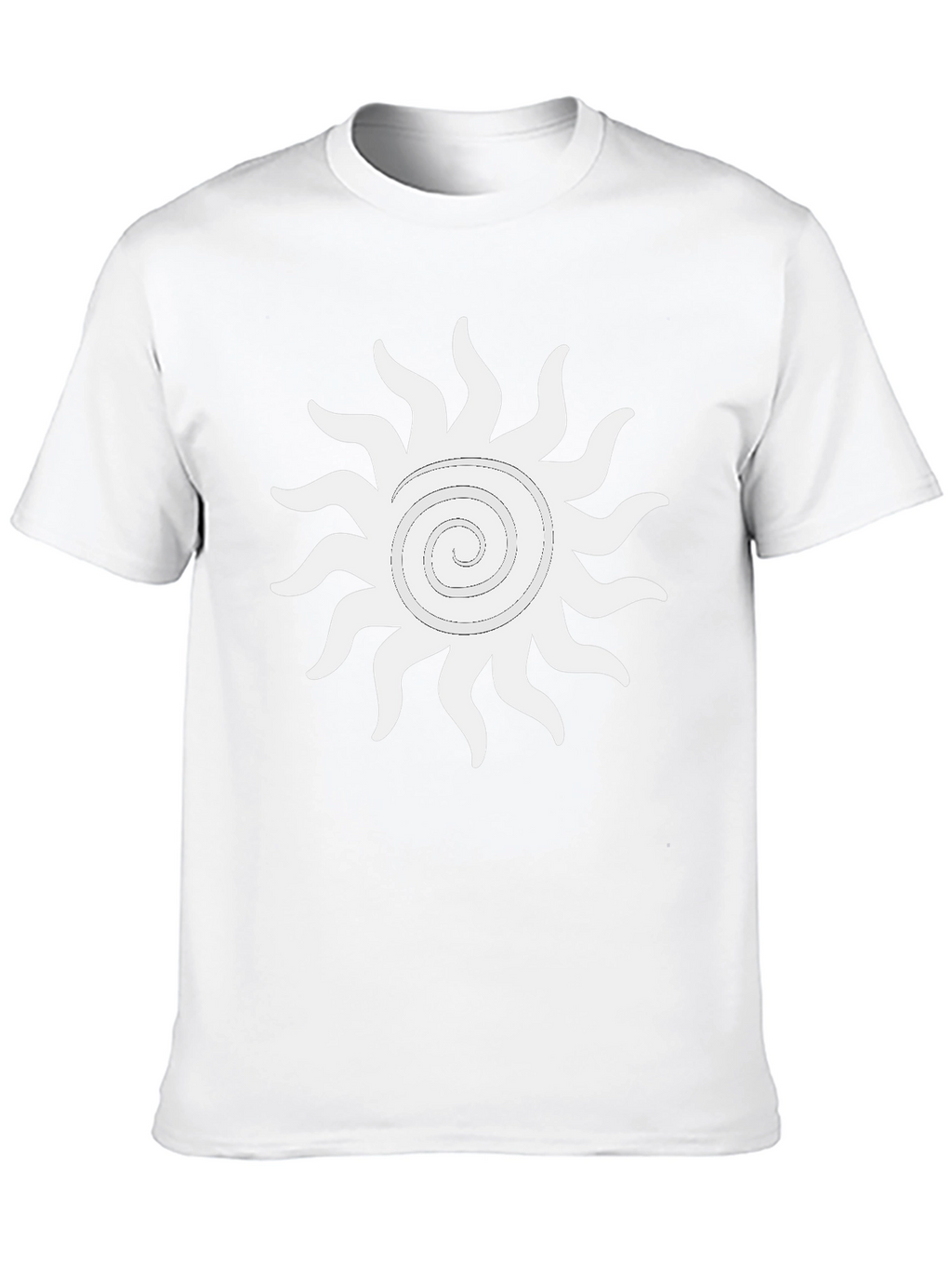 Black T-Shirt with White Sun Graphic