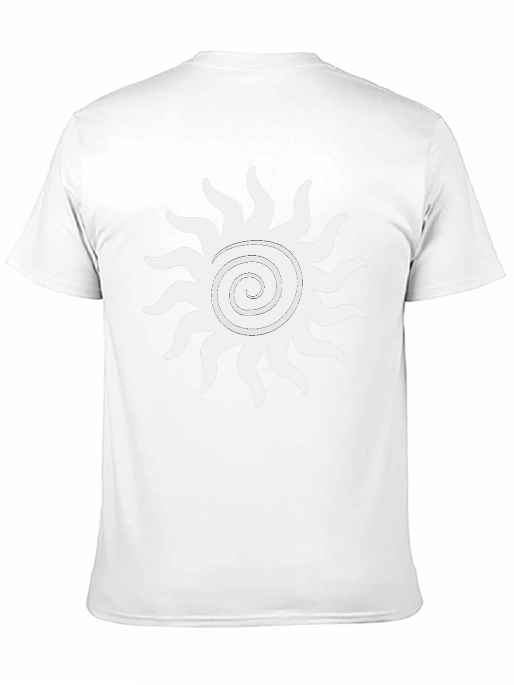 Black T-Shirt with White Sun Graphic