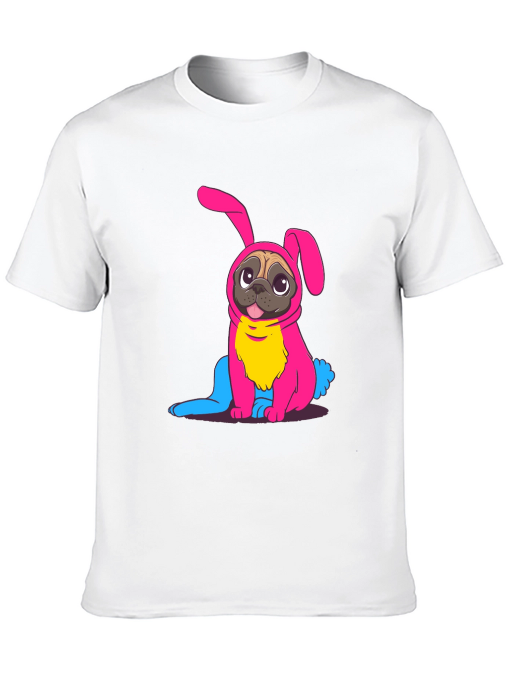 Bunny Pug Graphic Tee - Black