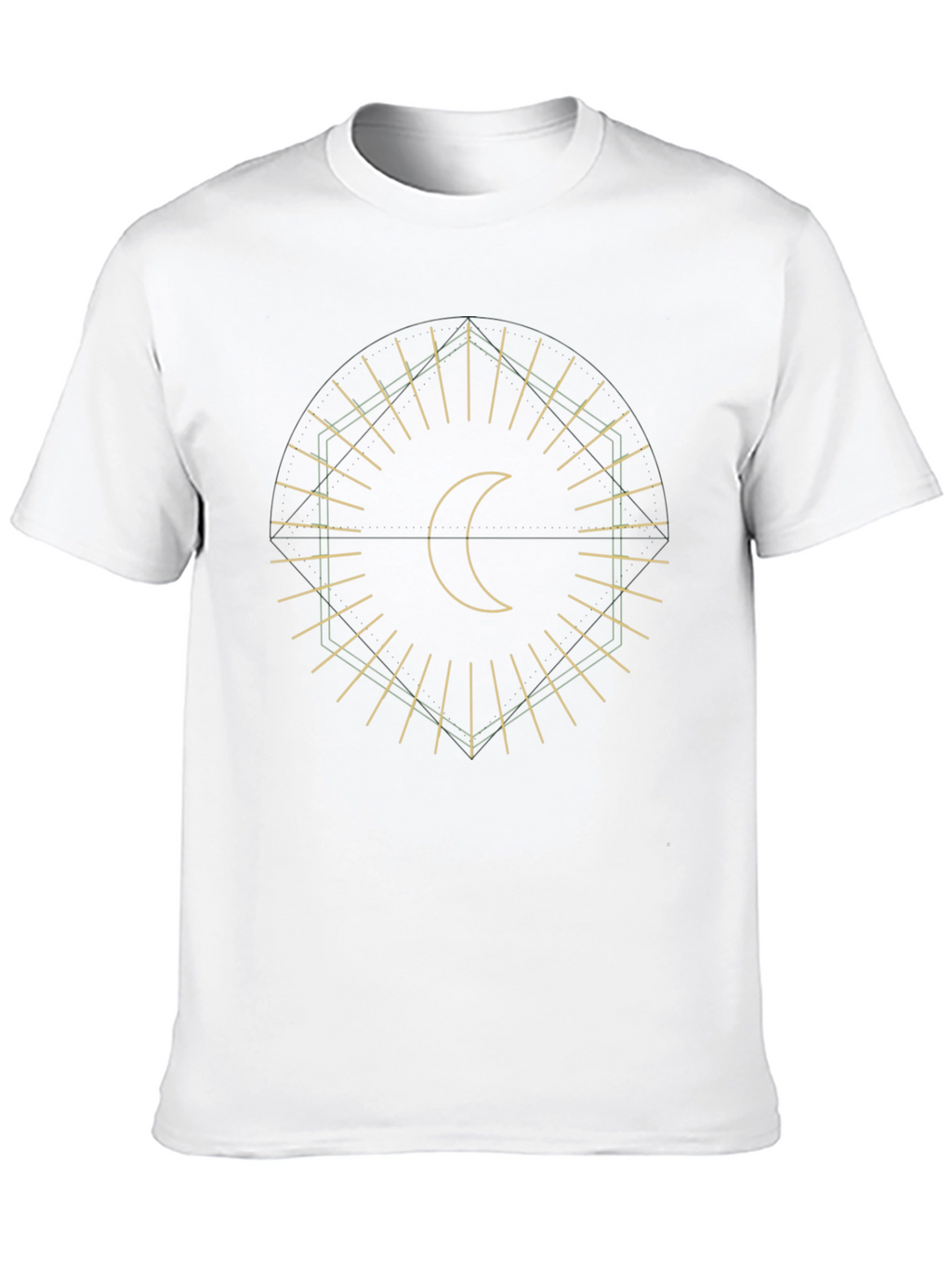 Geometric Moon Graphic Black T-Shirt