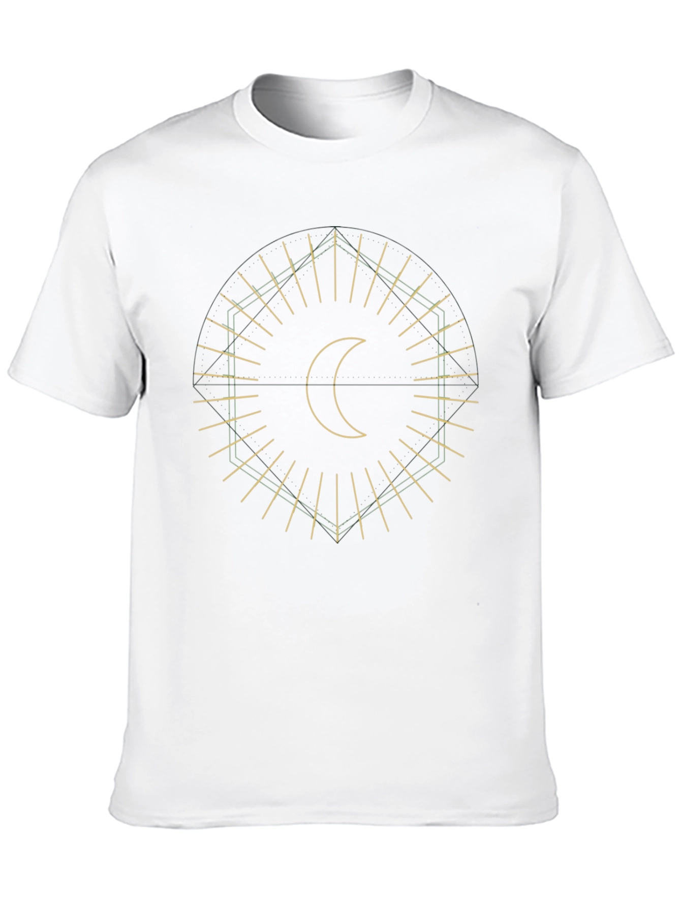 Geometric Moon Graphic Black T-Shirt