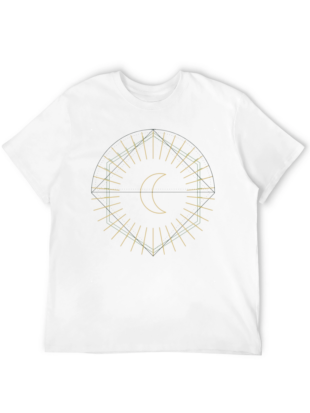 Geometric Moon Graphic Black T-Shirt