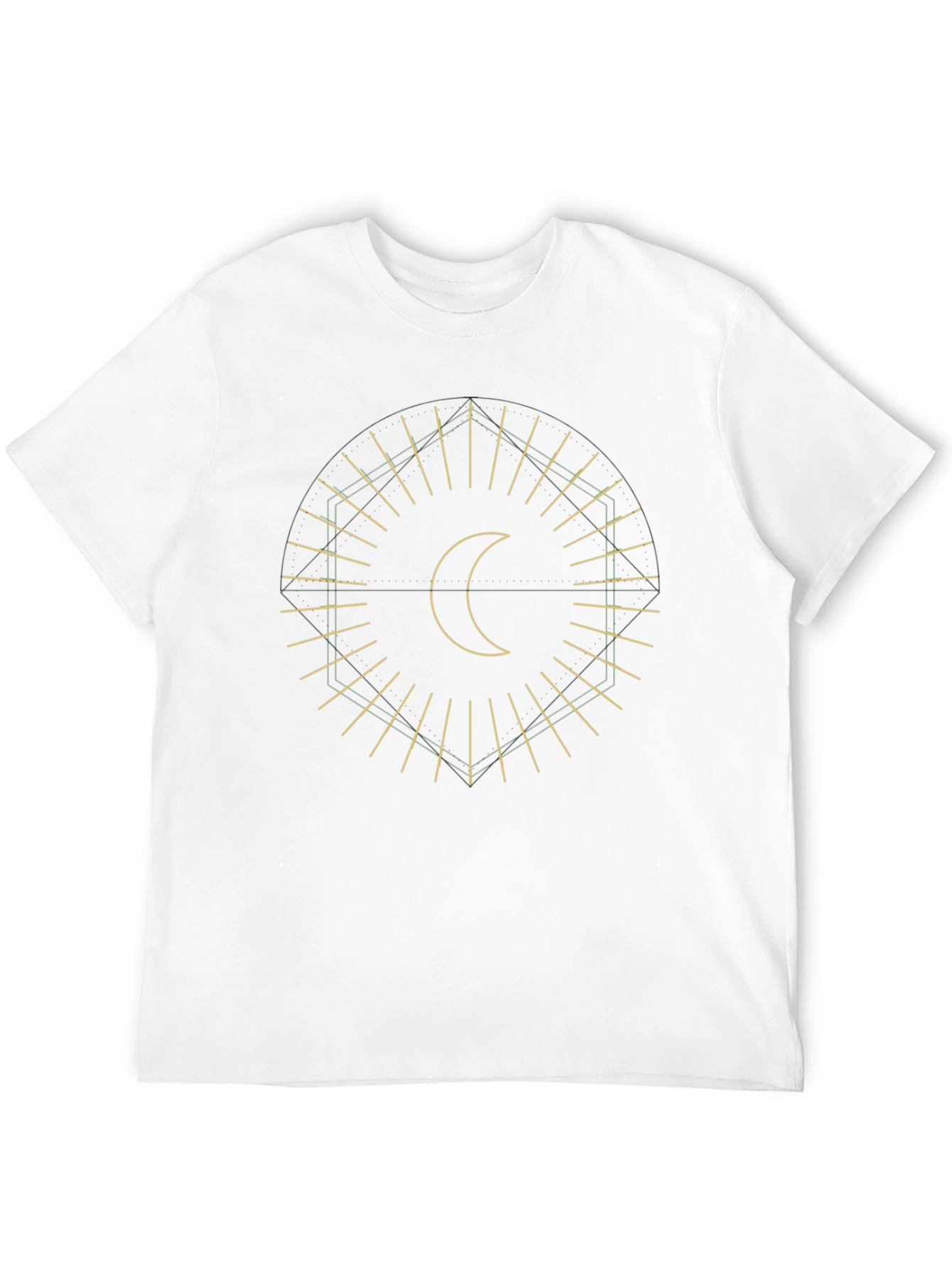 Geometric Moon Graphic Black T-Shirt