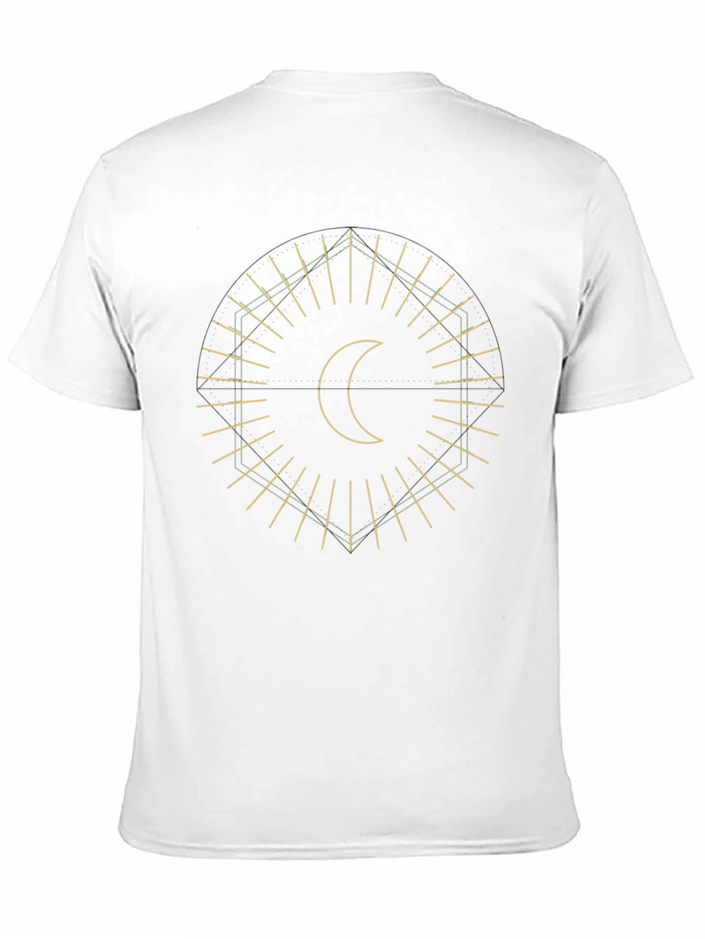Geometric Moon Graphic Black T-Shirt