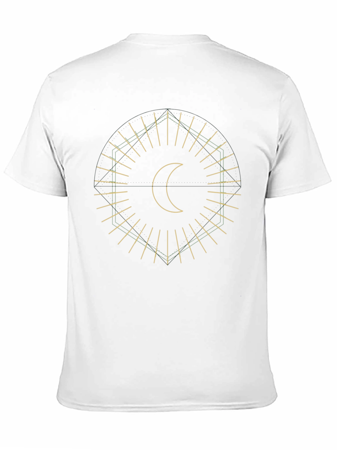 Geometric Moon Graphic Black T-Shirt