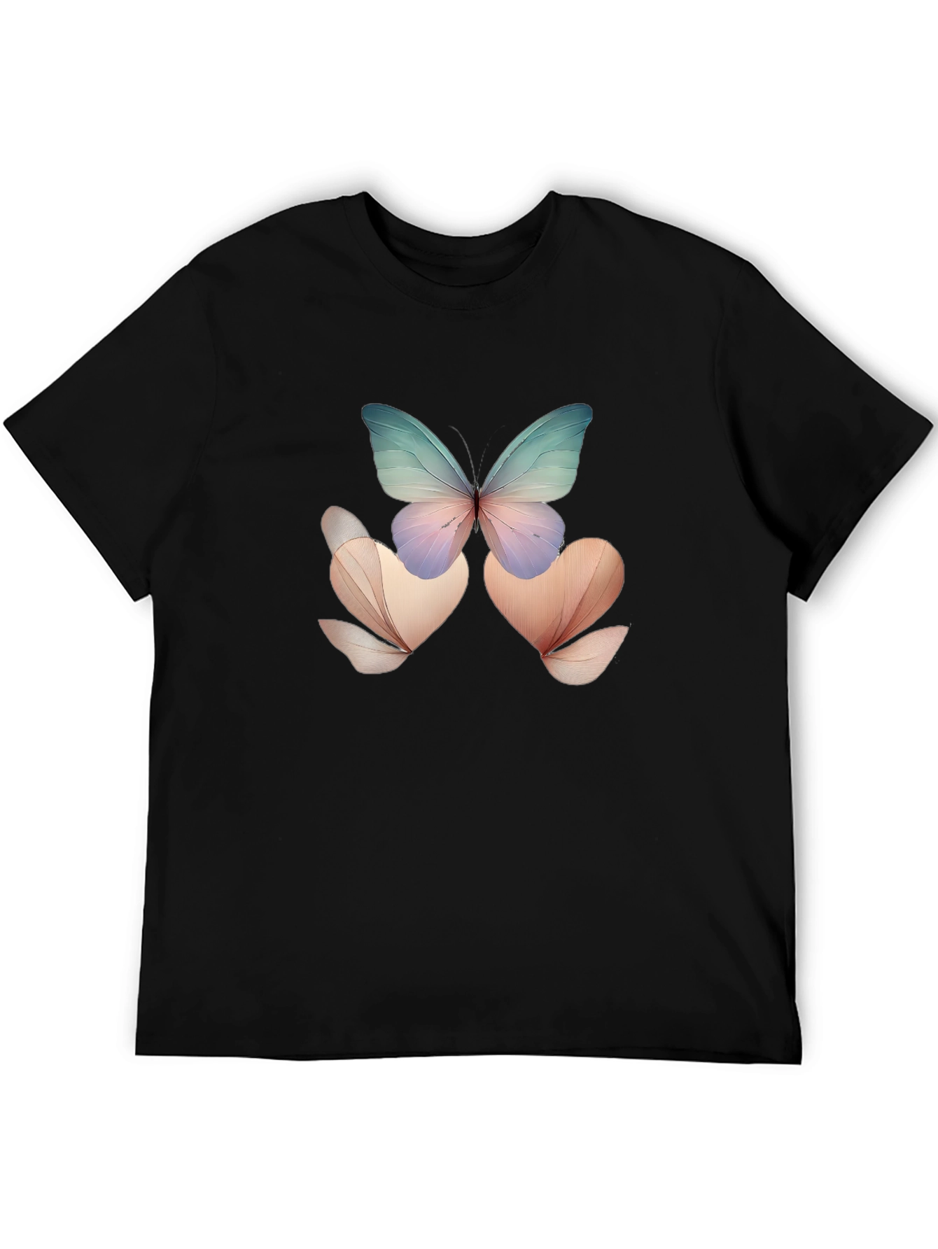 Butterfly Floral Black T-Shirt
