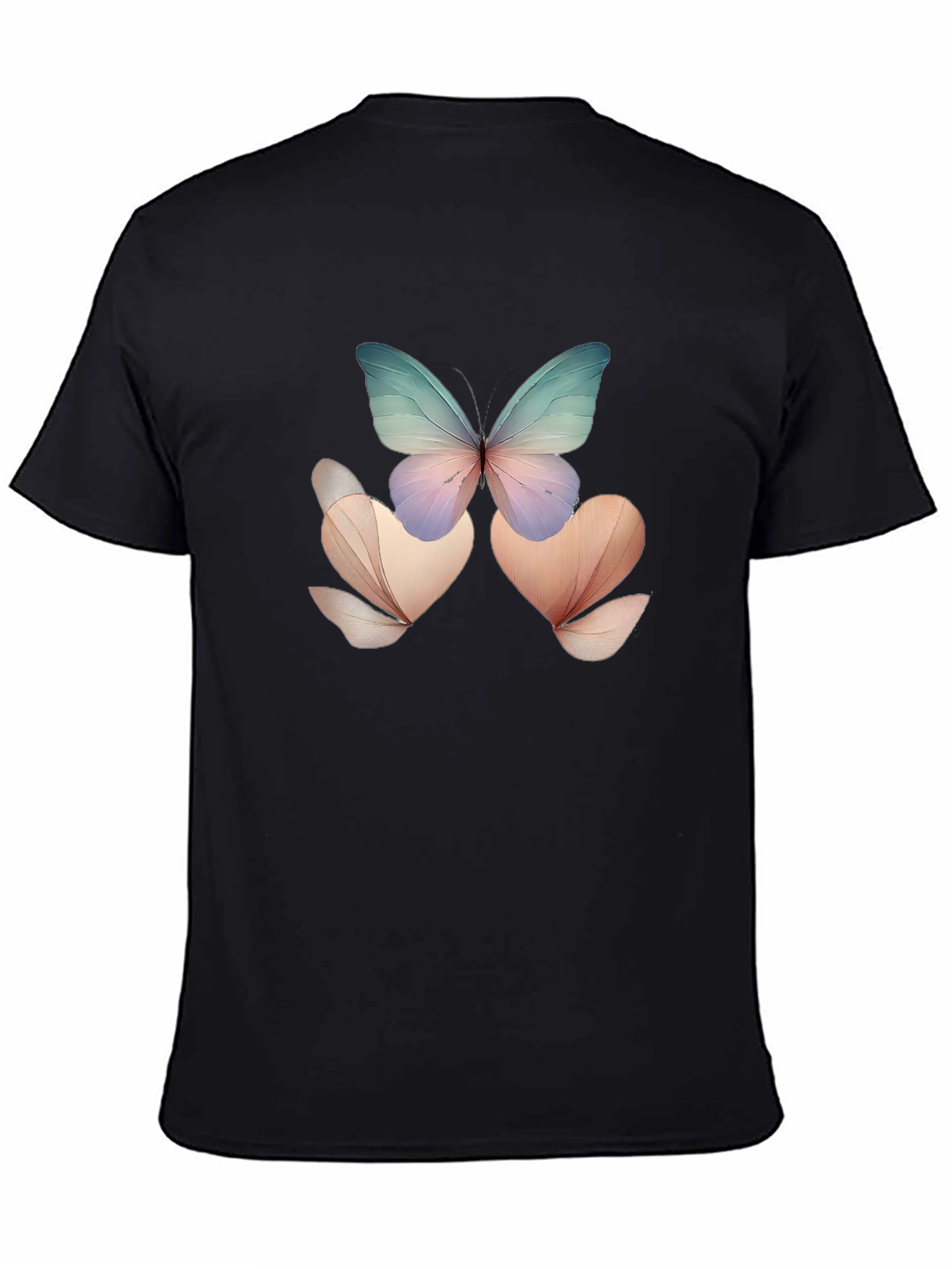 Butterfly Floral Black T-Shirt