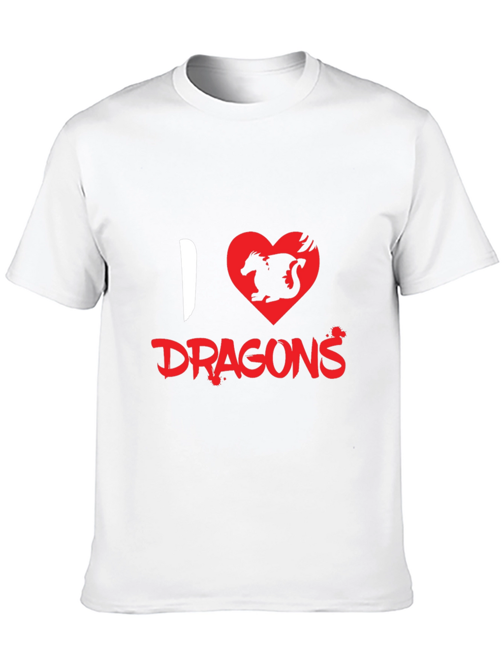 I Heart Dragons Graphic Tee - Black Cotton T-Shirt