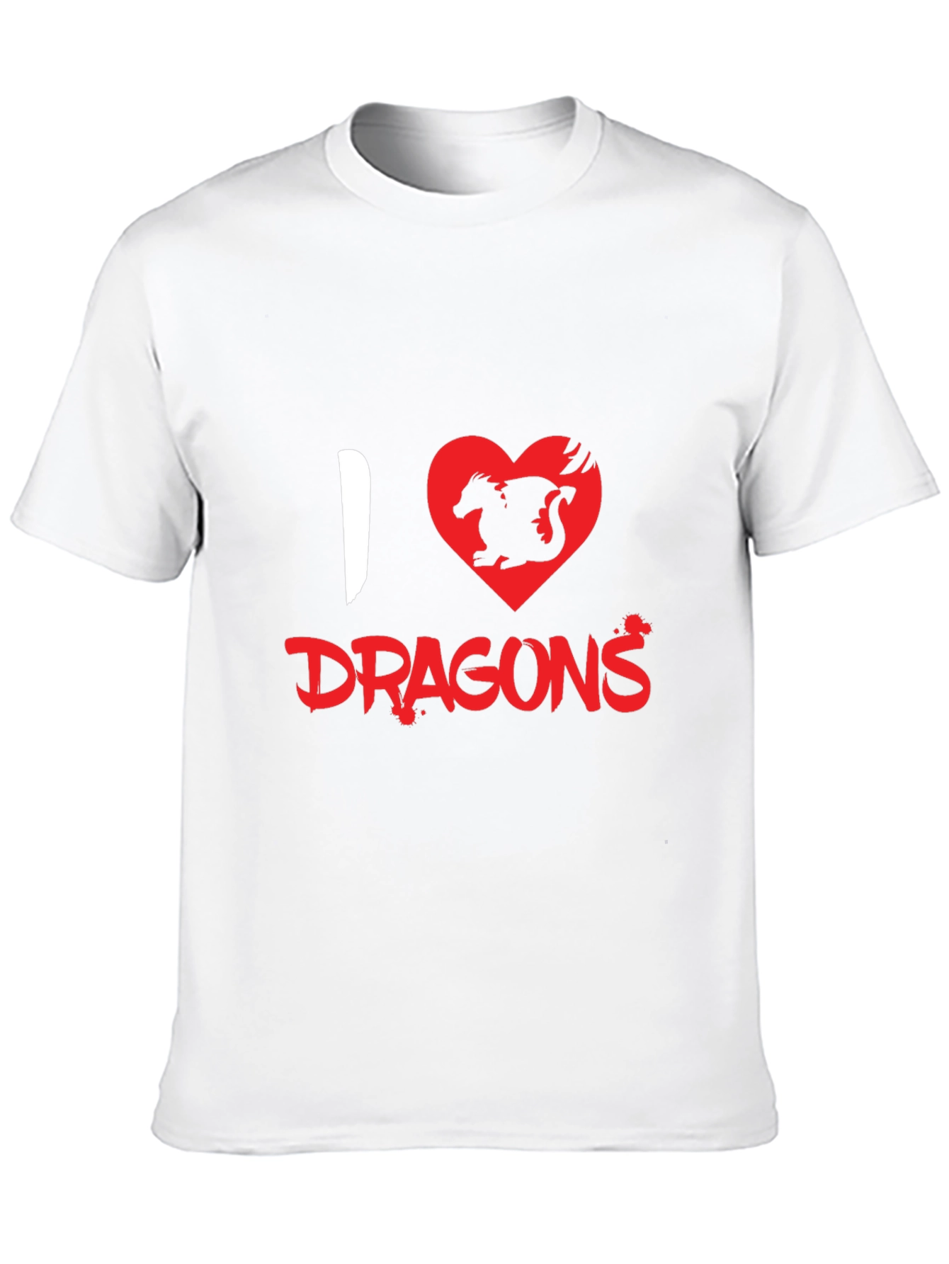 I Heart Dragons Graphic Tee - Black Cotton T-Shirt