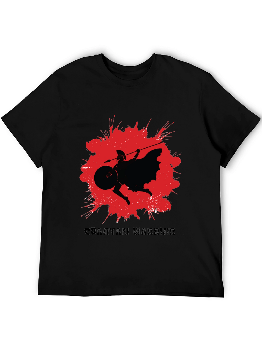 Spartan Warrior Graphic T-Shirt - Black