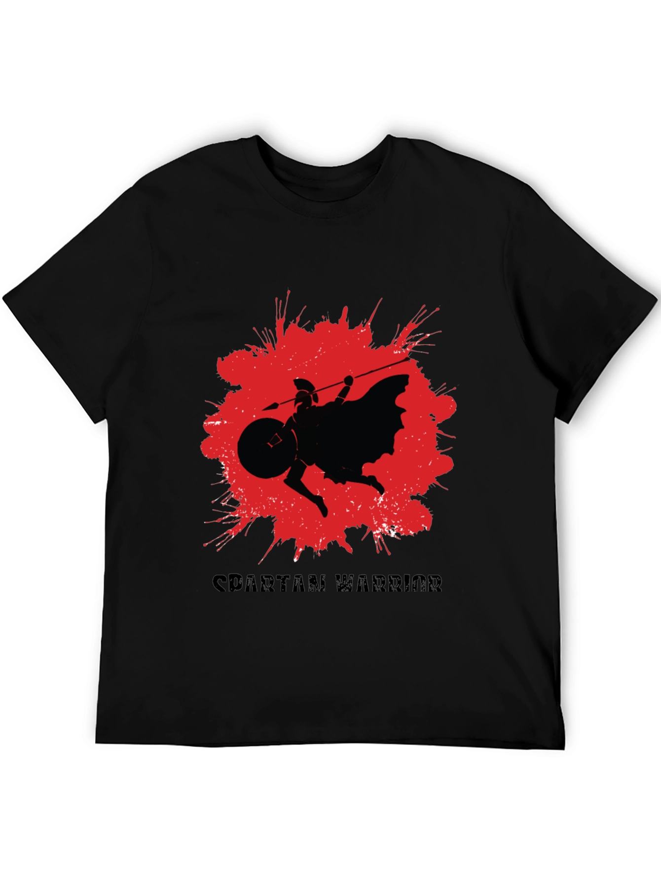 Spartan Warrior Graphic T-Shirt - Black