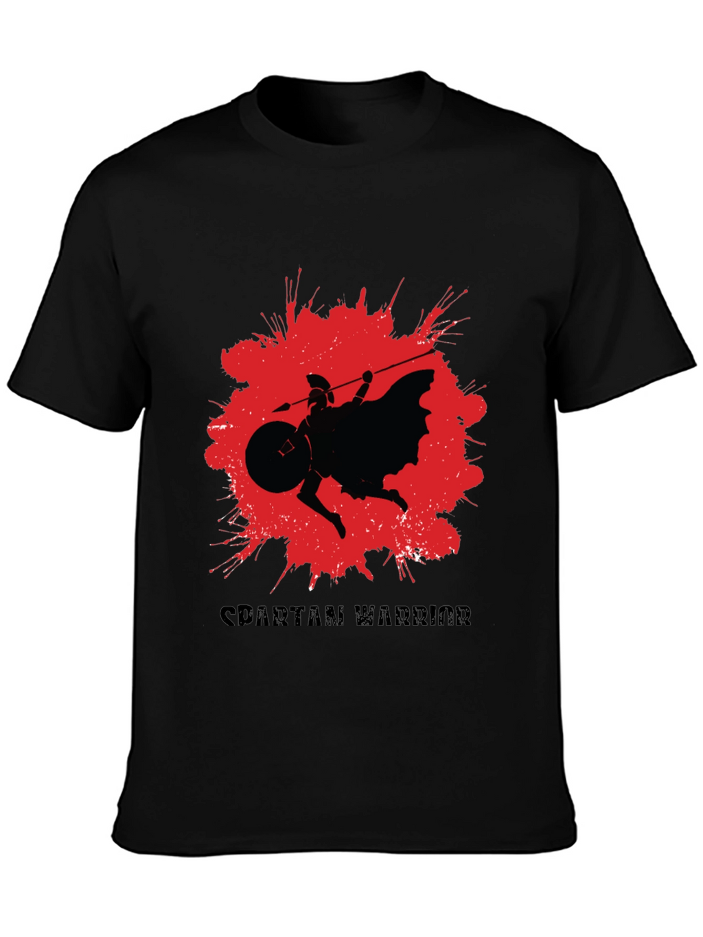 Spartan Warrior Graphic T-Shirt - Black