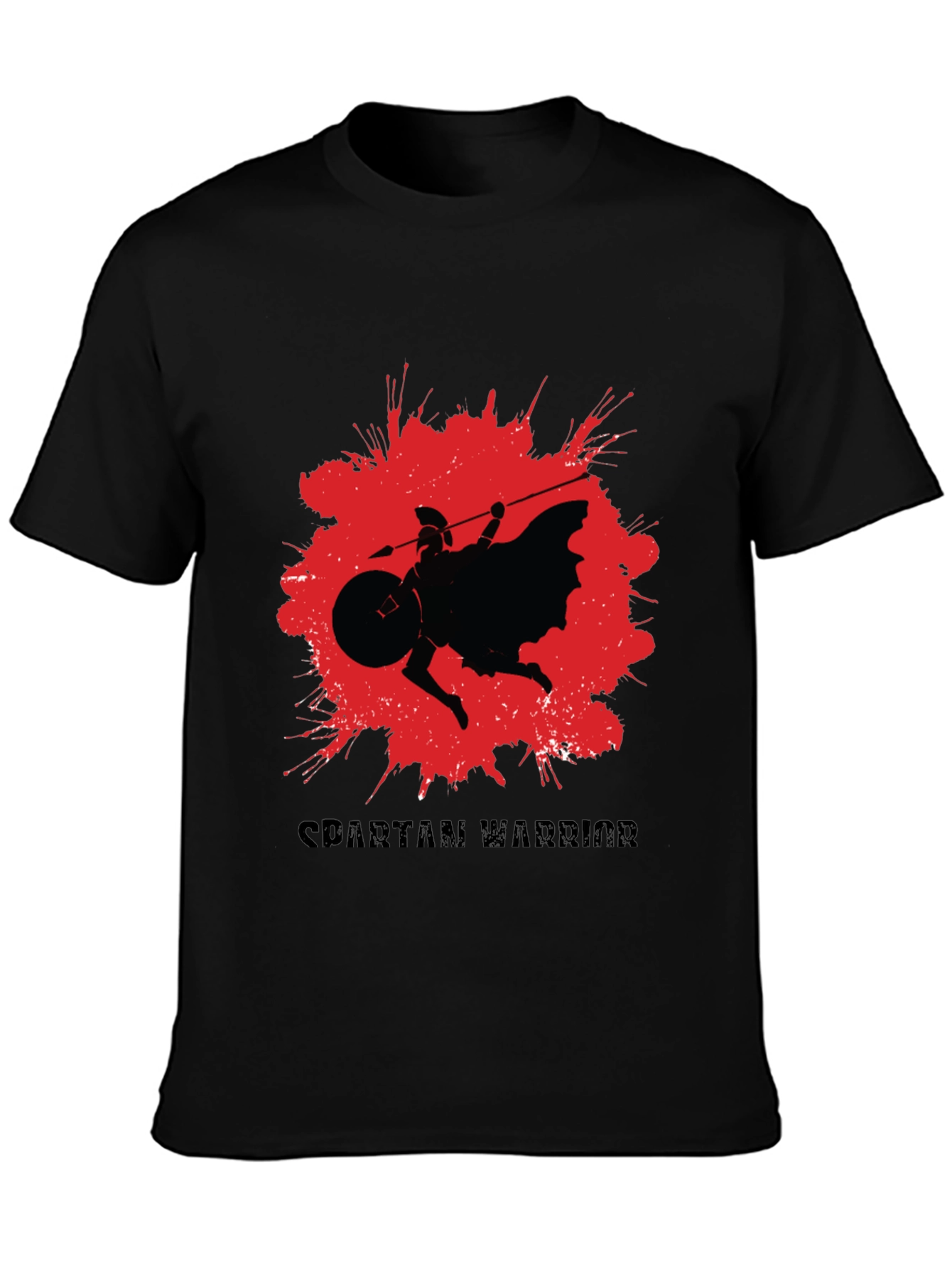 Spartan Warrior Graphic T-Shirt - Black
