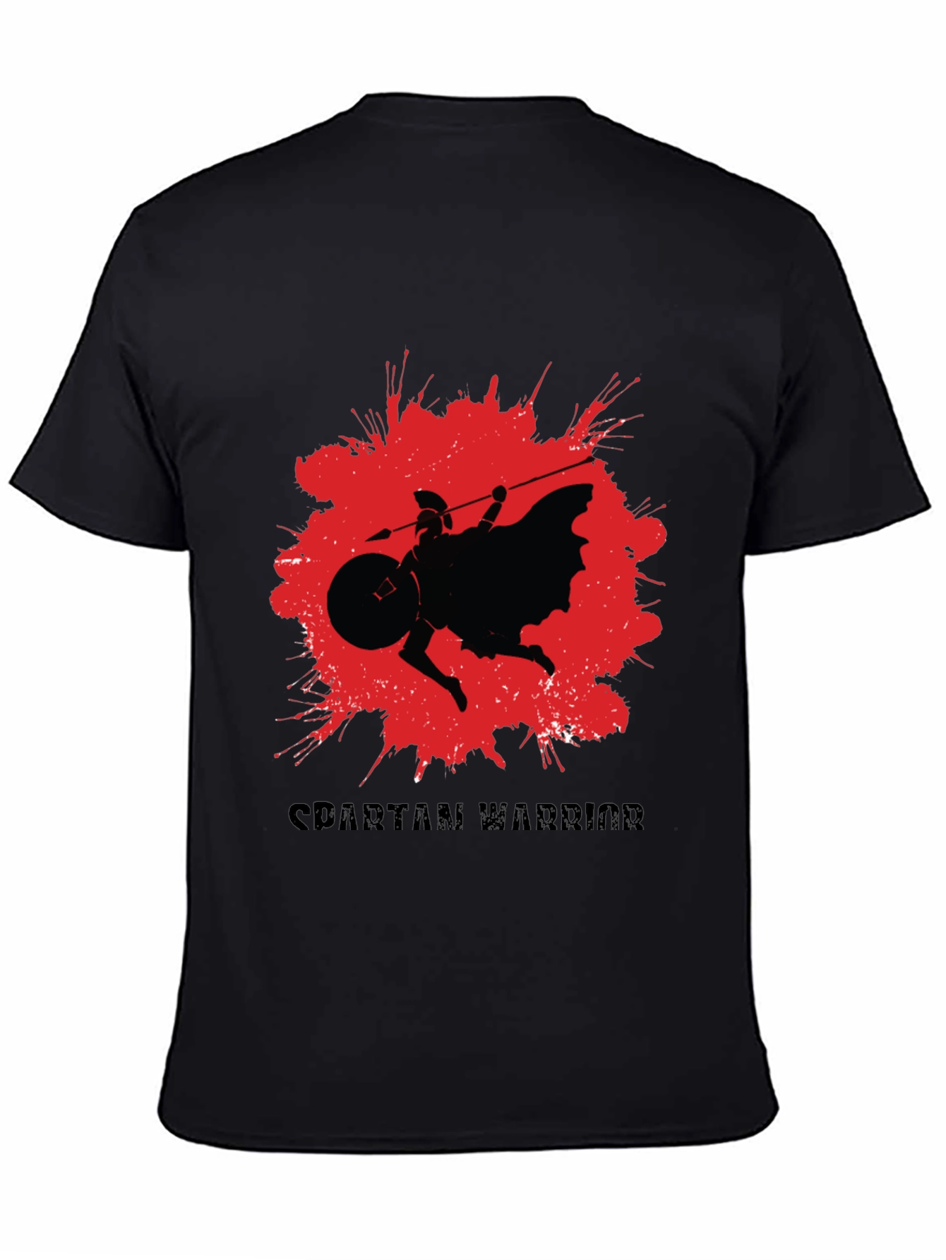 Spartan Warrior Graphic T-Shirt - Black