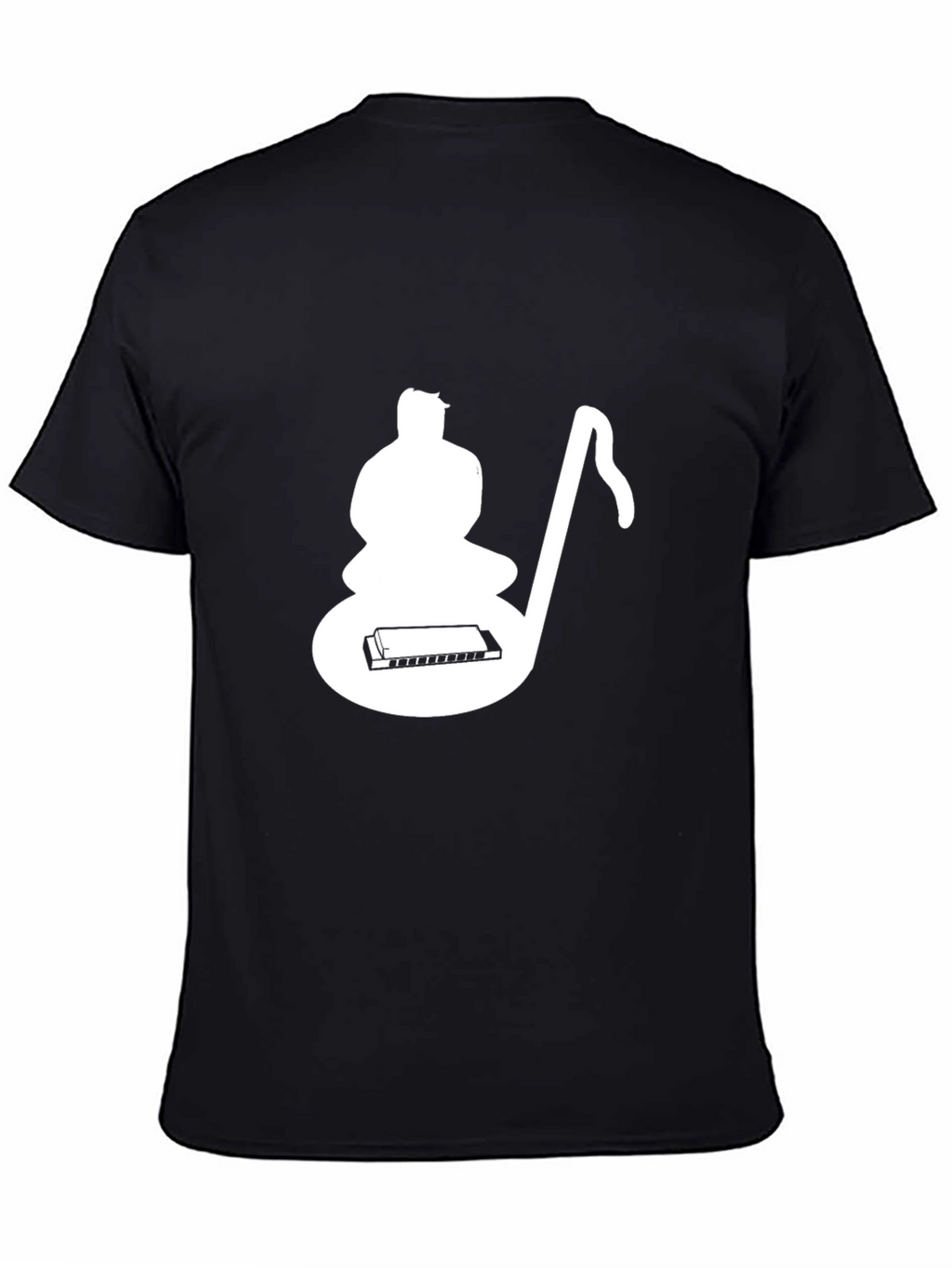 Musical Meditative Mans Black Graphic T-Shirt