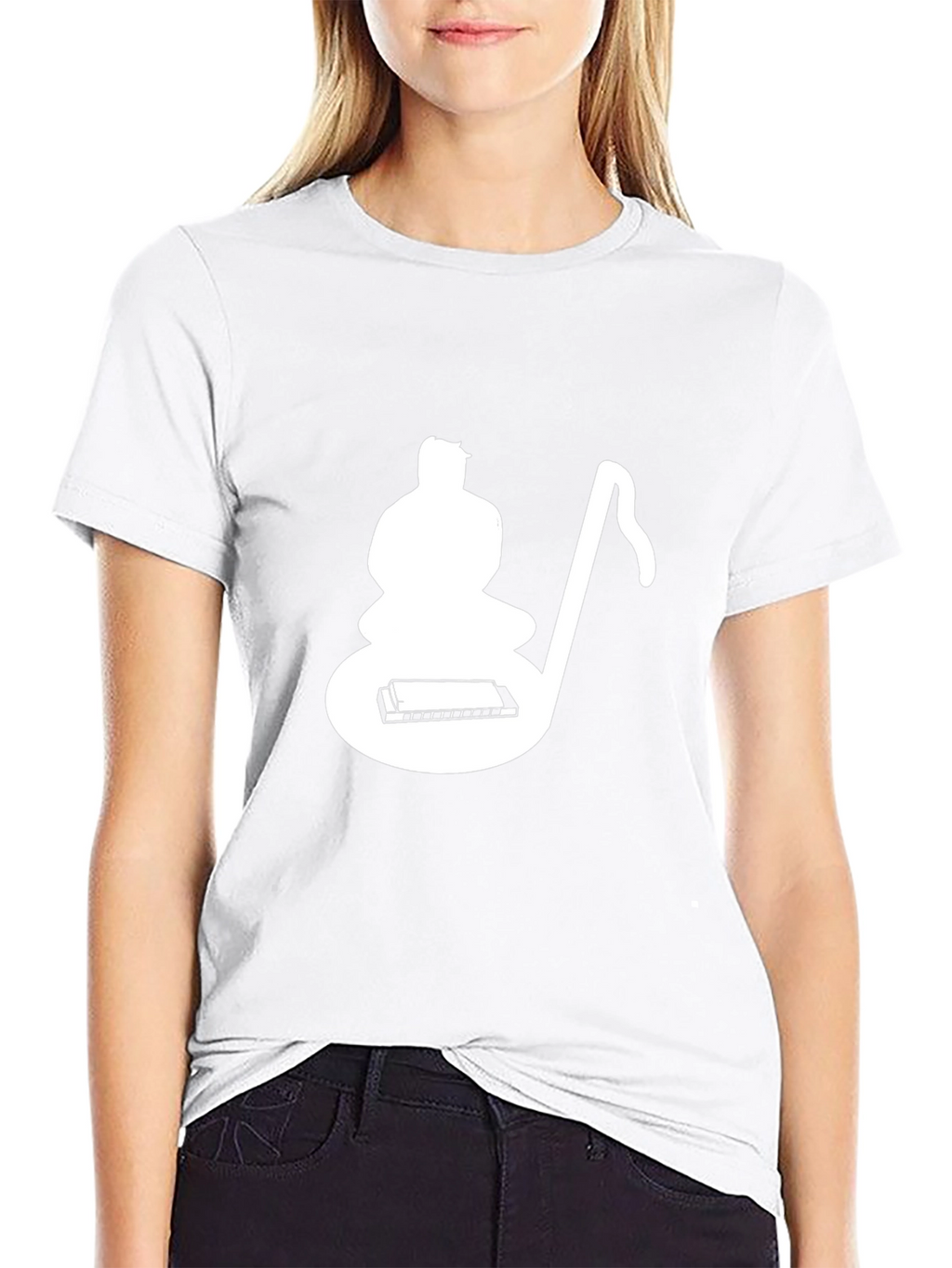 Musical Meditative Mans Black Graphic T-Shirt