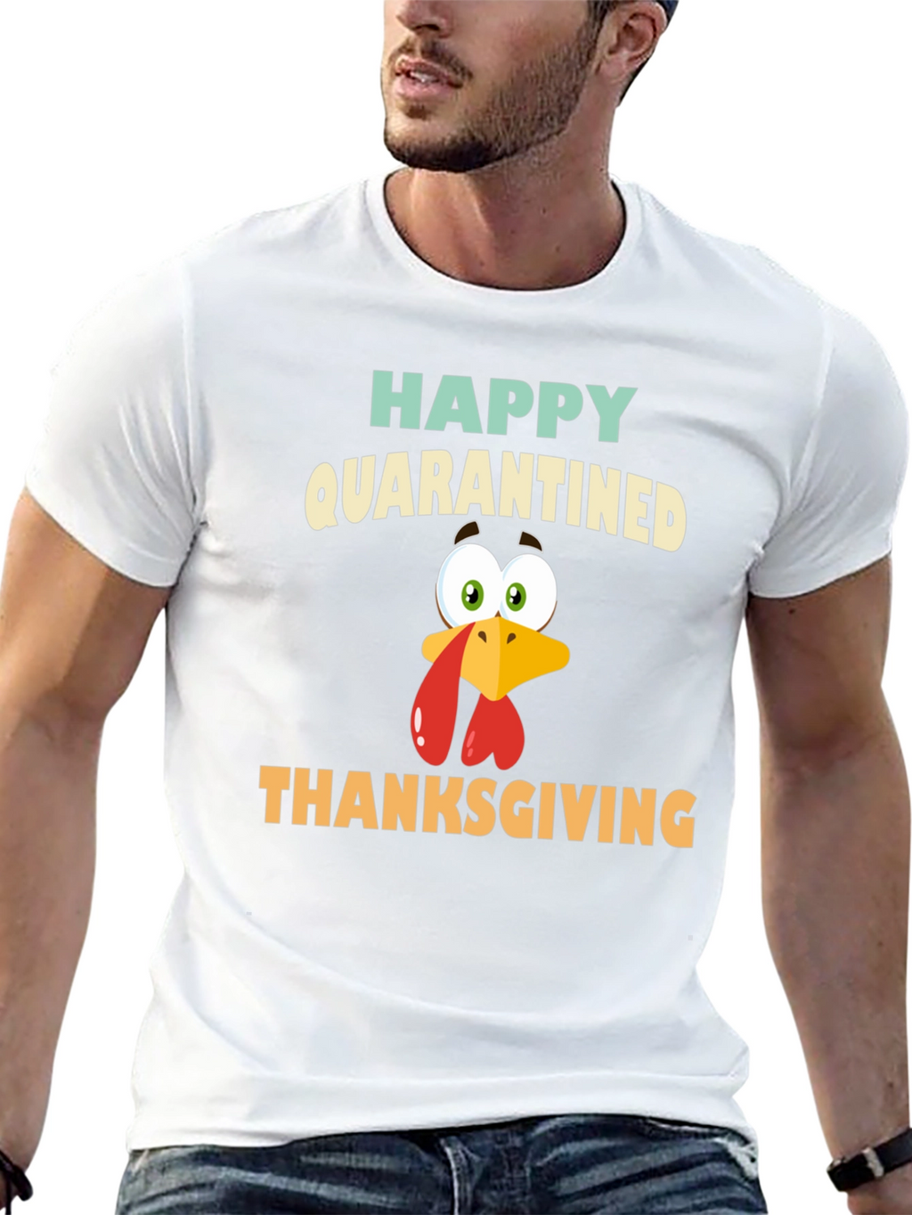 Happy Quarantined Thanksgiving Turkey Graphic Tee