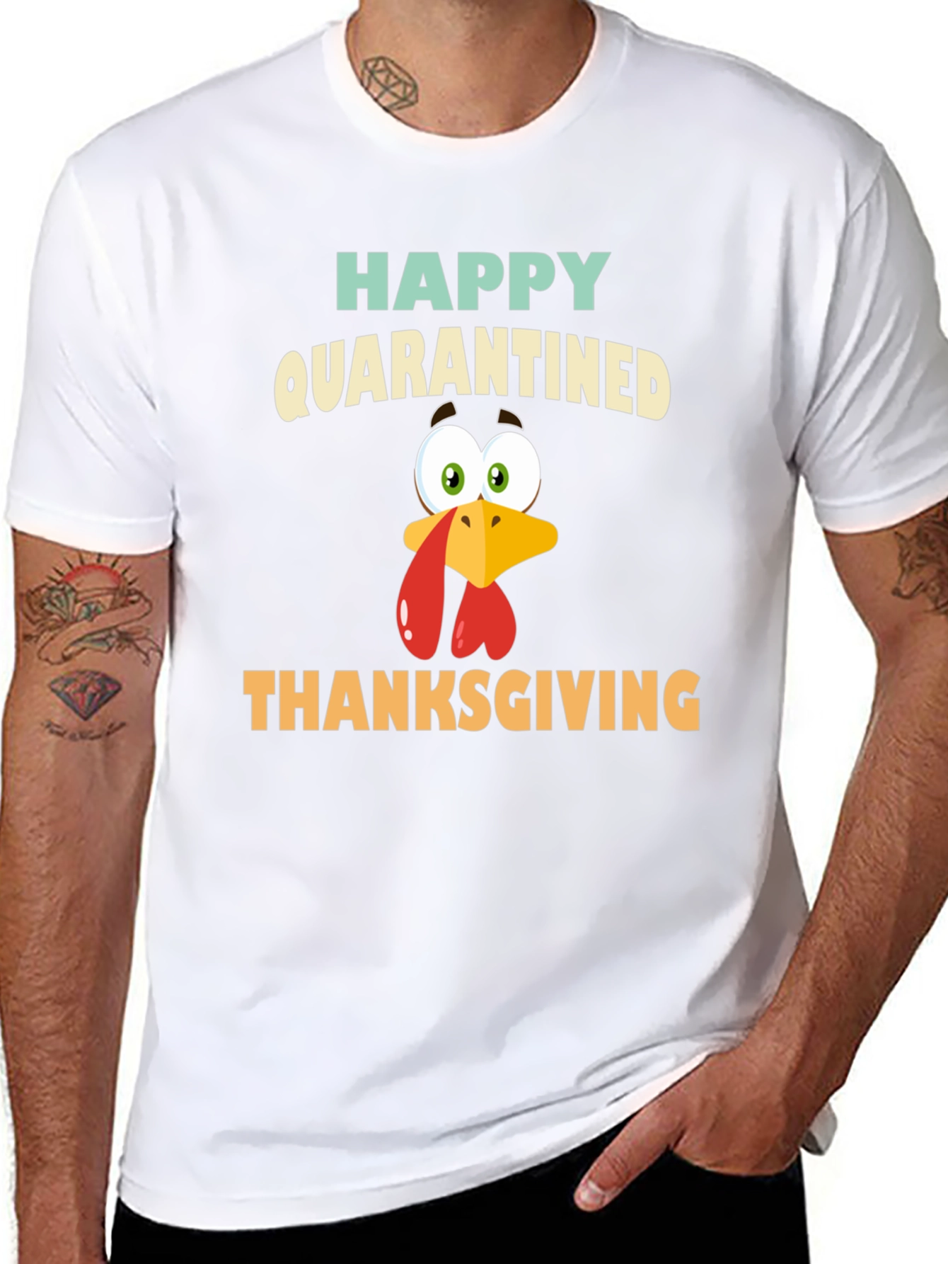 Happy Quarantined Thanksgiving Turkey Graphic Tee
