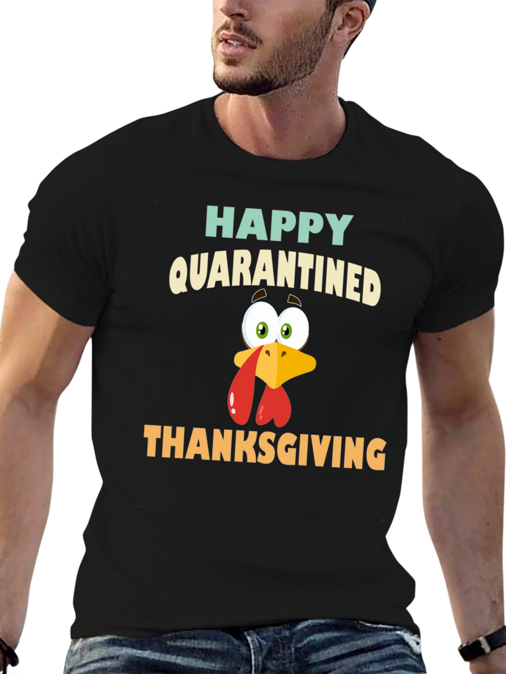 Happy Quarantined Thanksgiving Turkey Graphic Tee