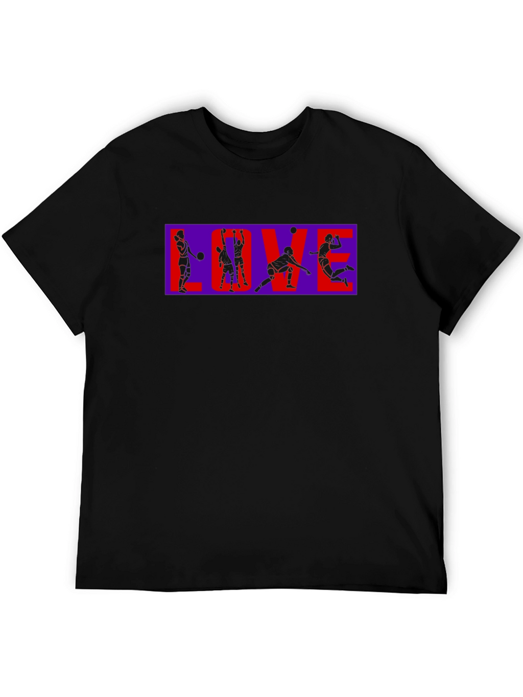 Volleyball Love Black T-Shirt