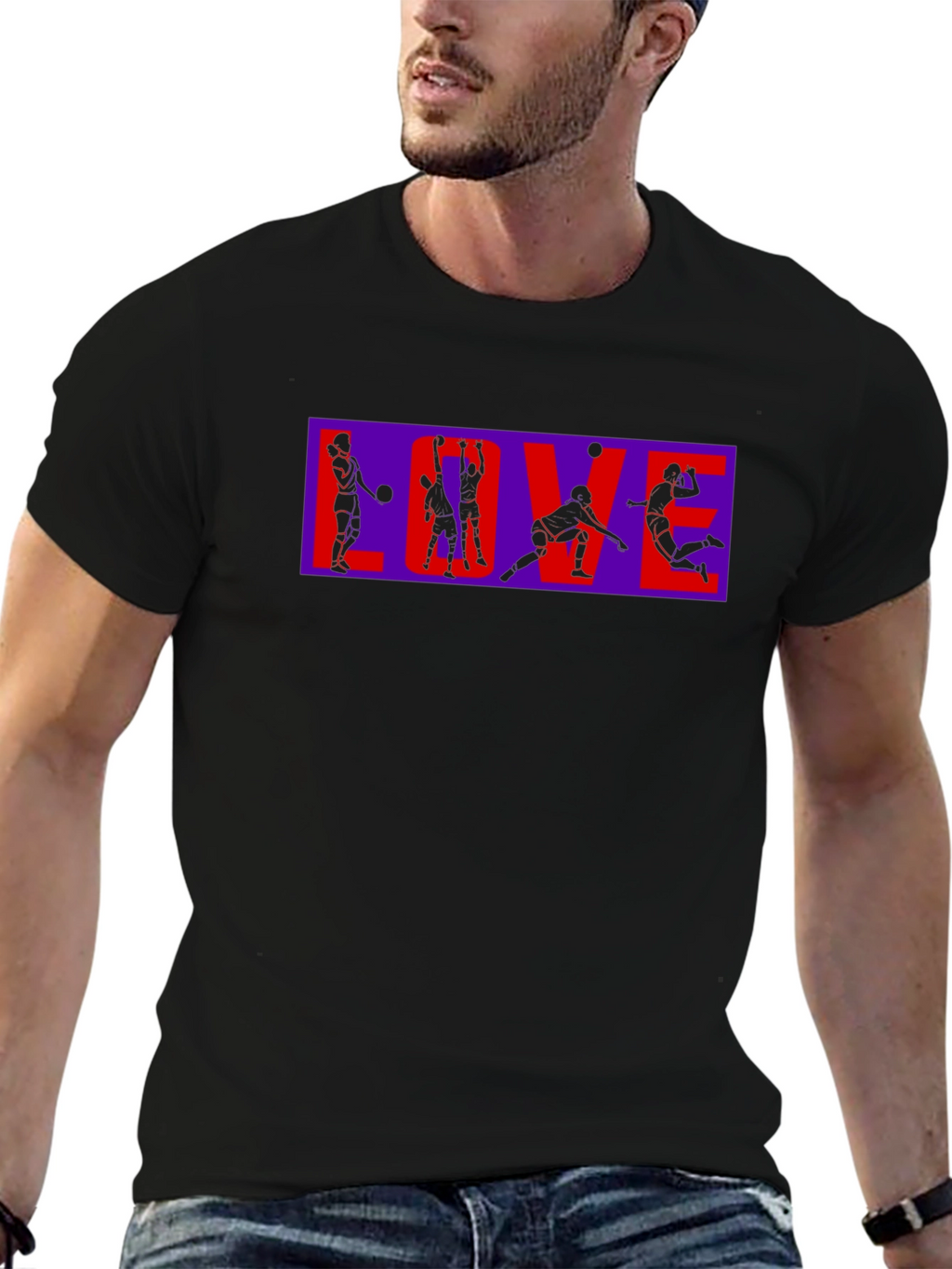 Volleyball Love Black T-Shirt