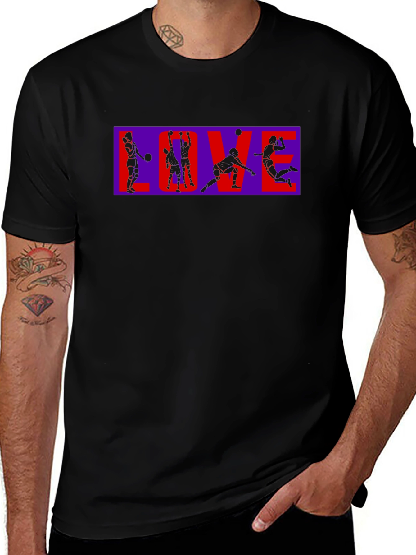 Volleyball Love Black T-Shirt