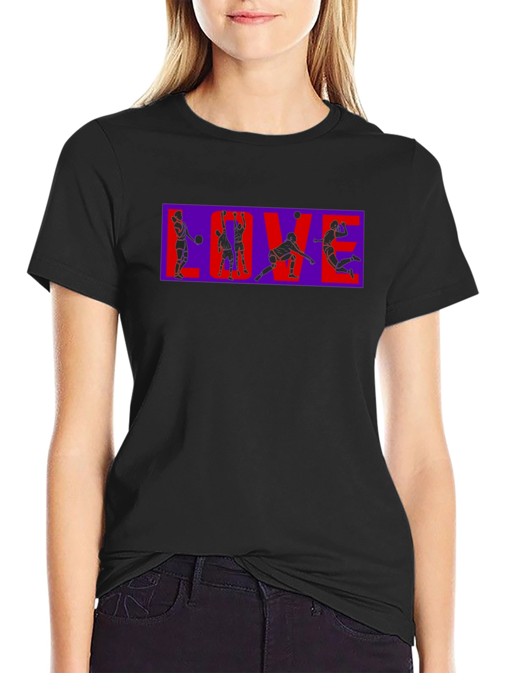 Volleyball Love Black T-Shirt