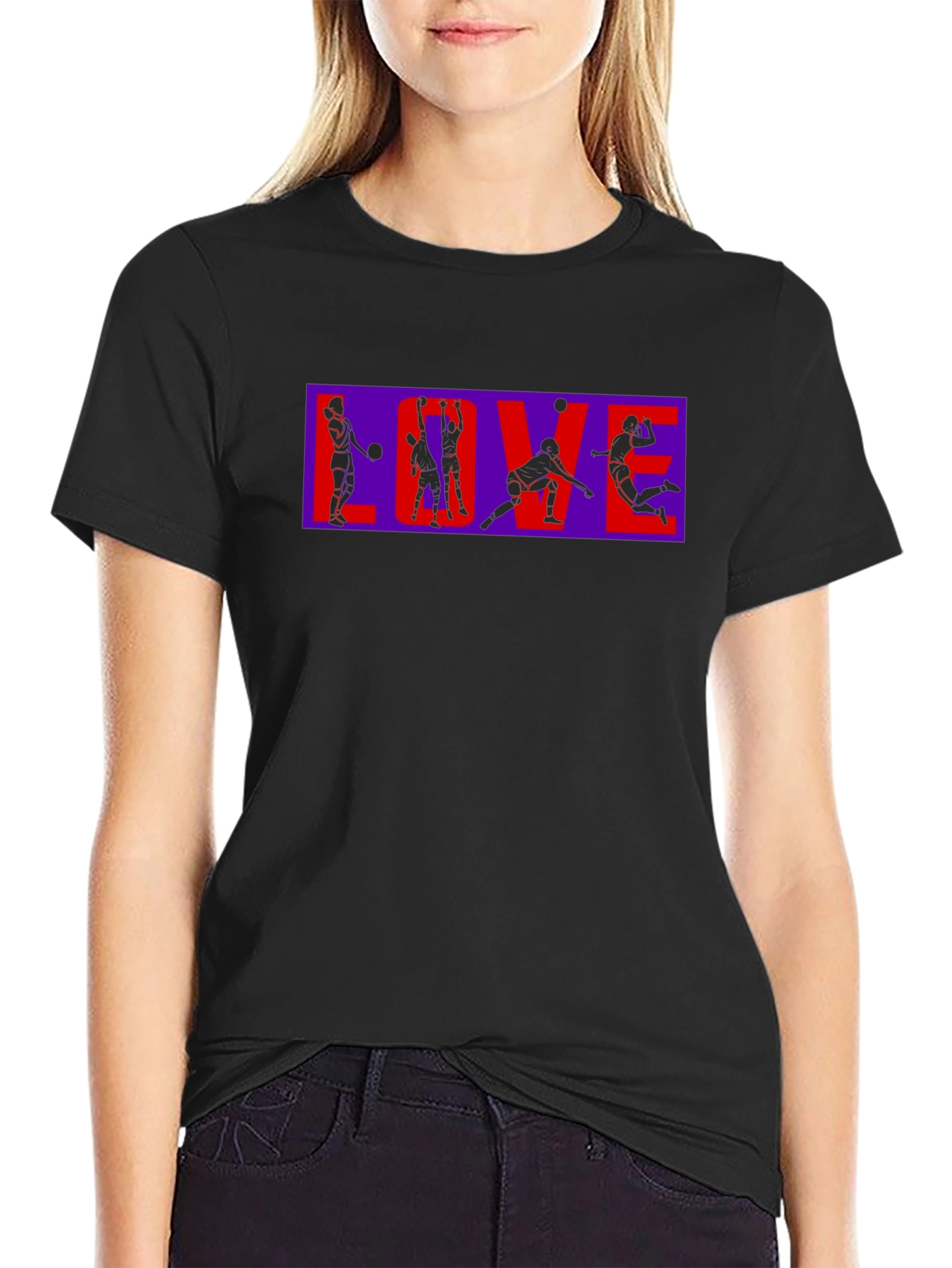 Volleyball Love Black T-Shirt
