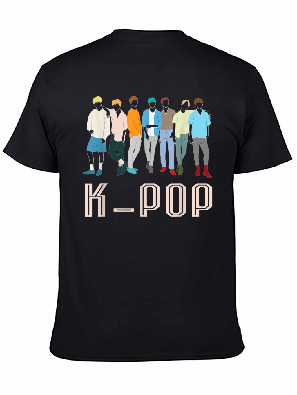 K-Pop Idol Group Graphic Black T-Shirt