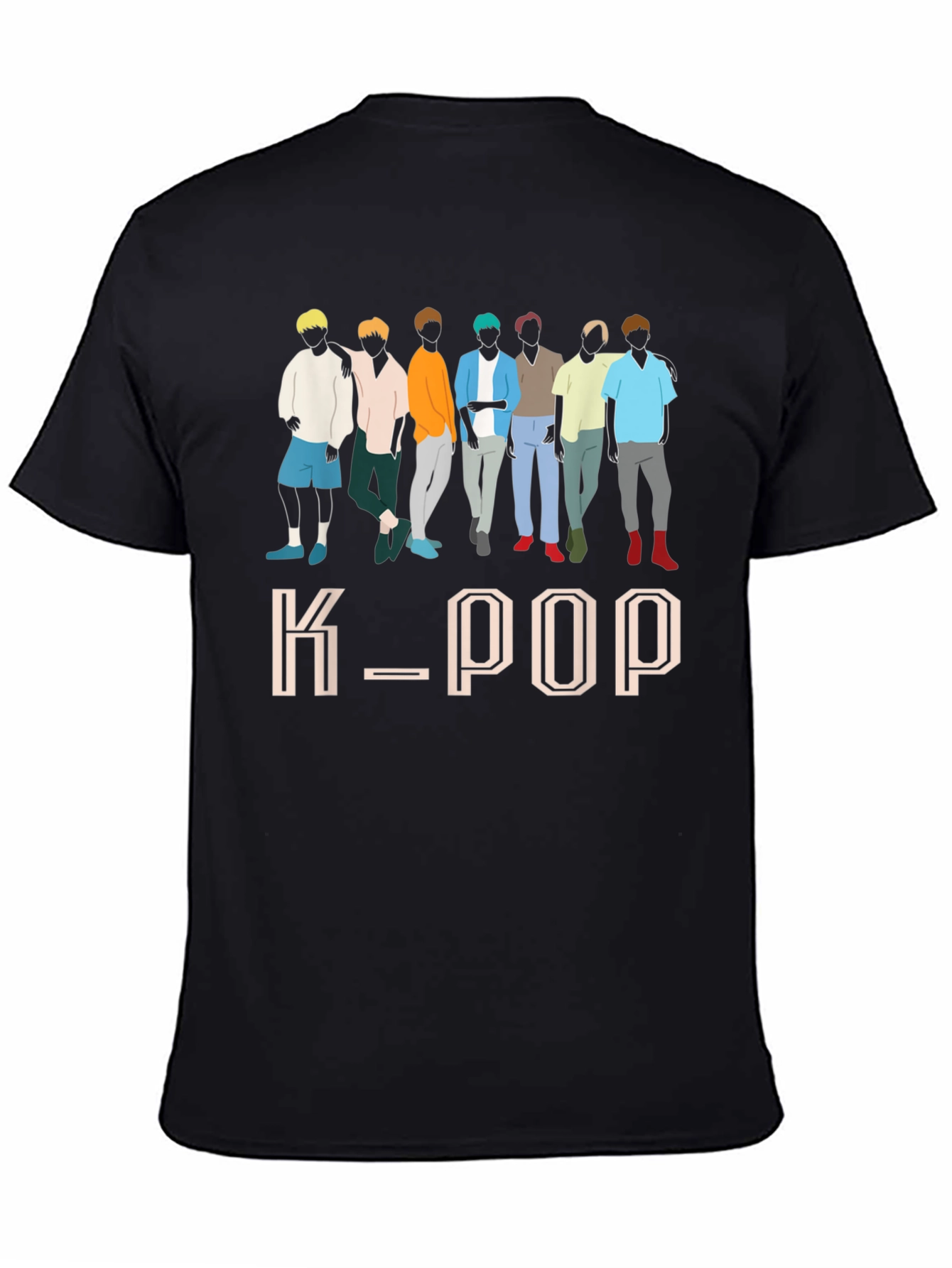 K-Pop Idol Group Graphic Black T-Shirt