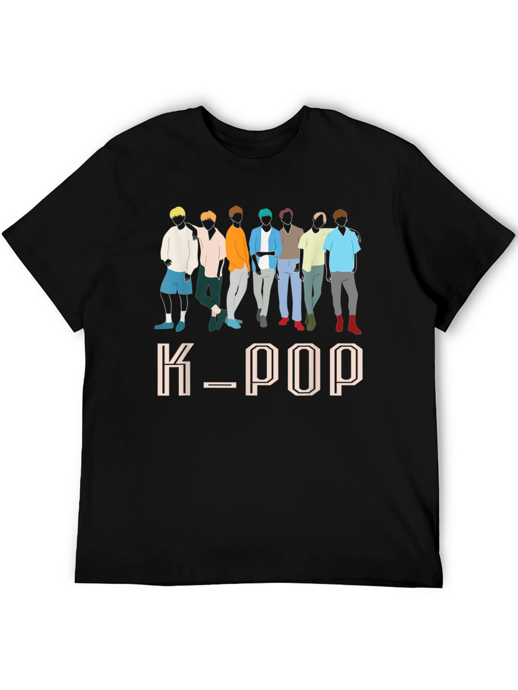 K-Pop Idol Group Graphic Black T-Shirt