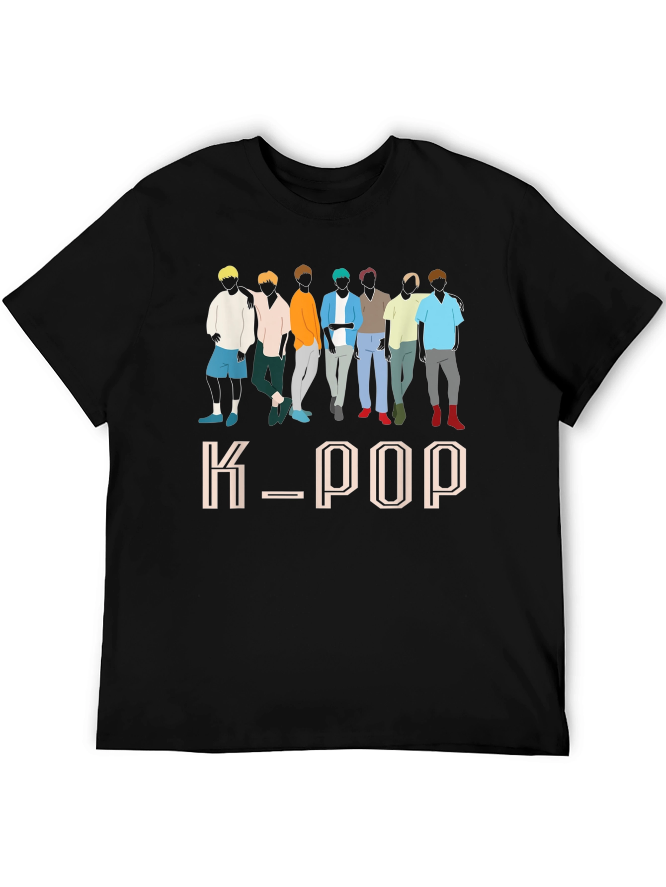 K-Pop Idol Group Graphic Black T-Shirt