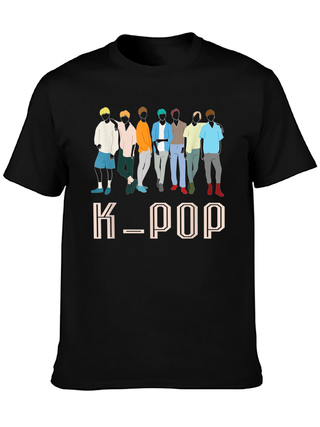 K-Pop Idol Group Graphic Black T-Shirt