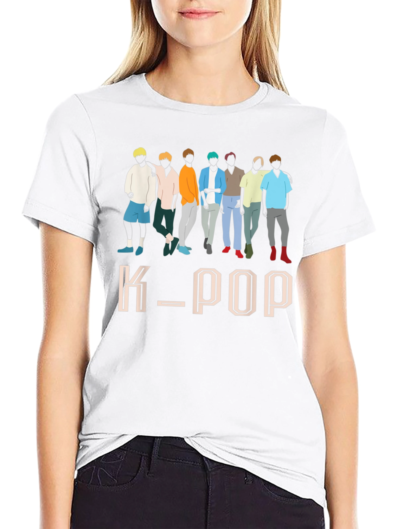 K-Pop Idol Group Graphic Black T-Shirt