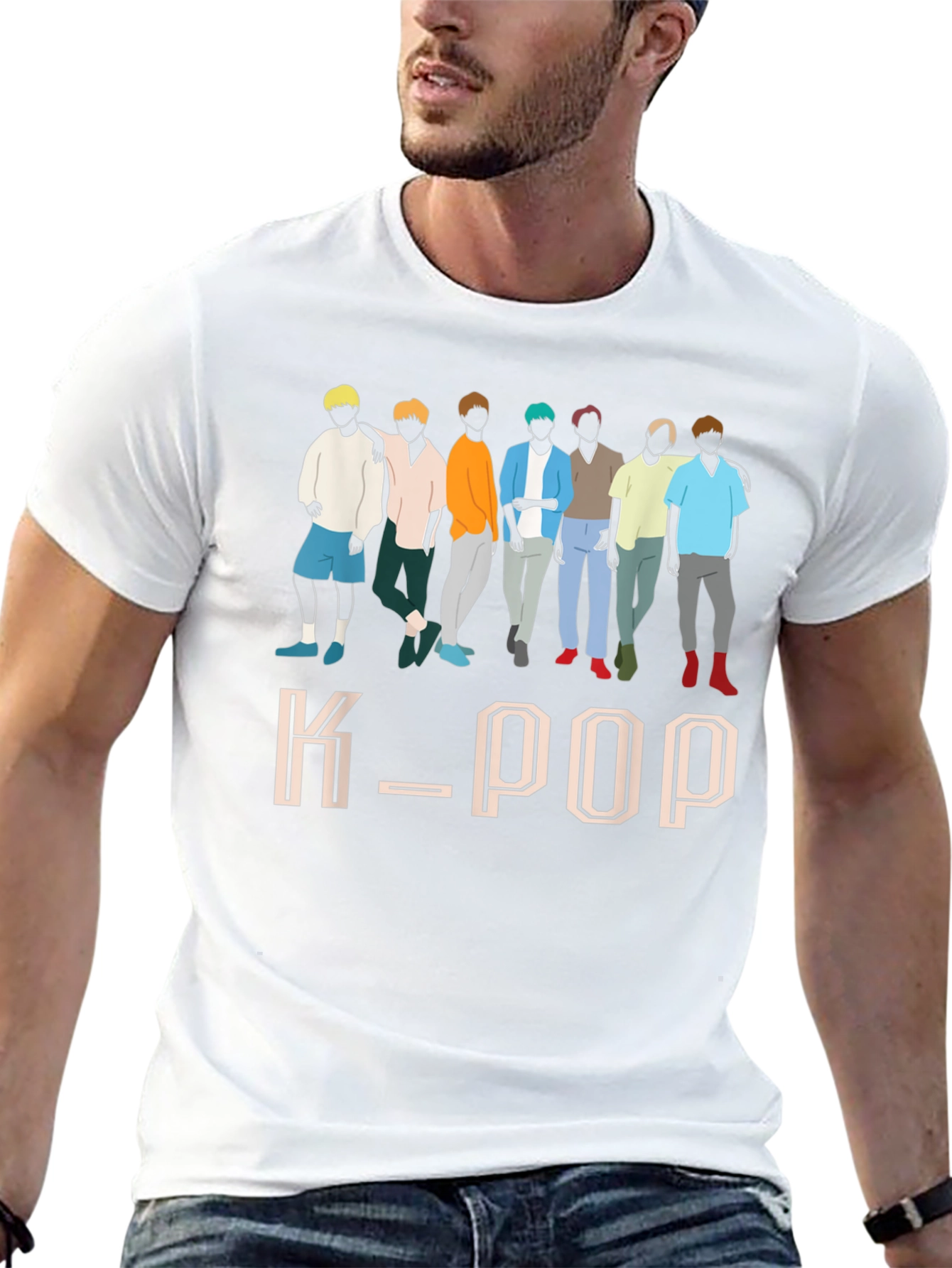 K-Pop Idol Group Graphic Black T-Shirt