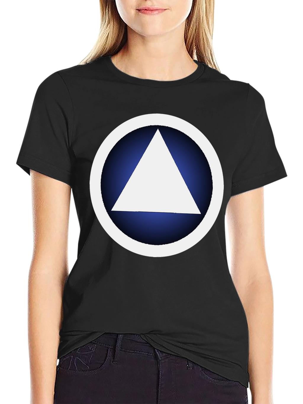 Geometric Graphic T-Shirt - White Triangle Design