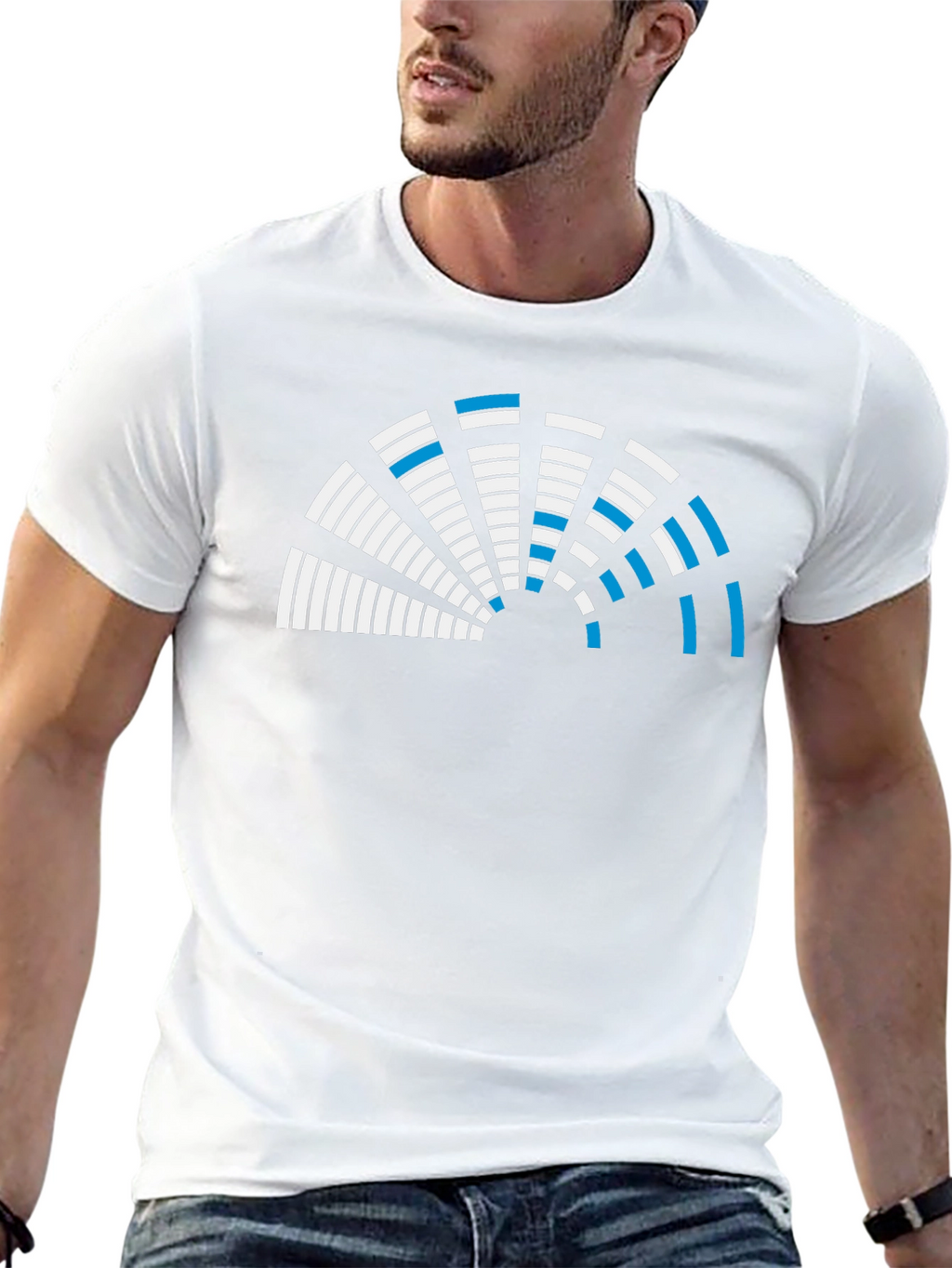 Abstract Graphic Tee - Black Crew Neck Shirt