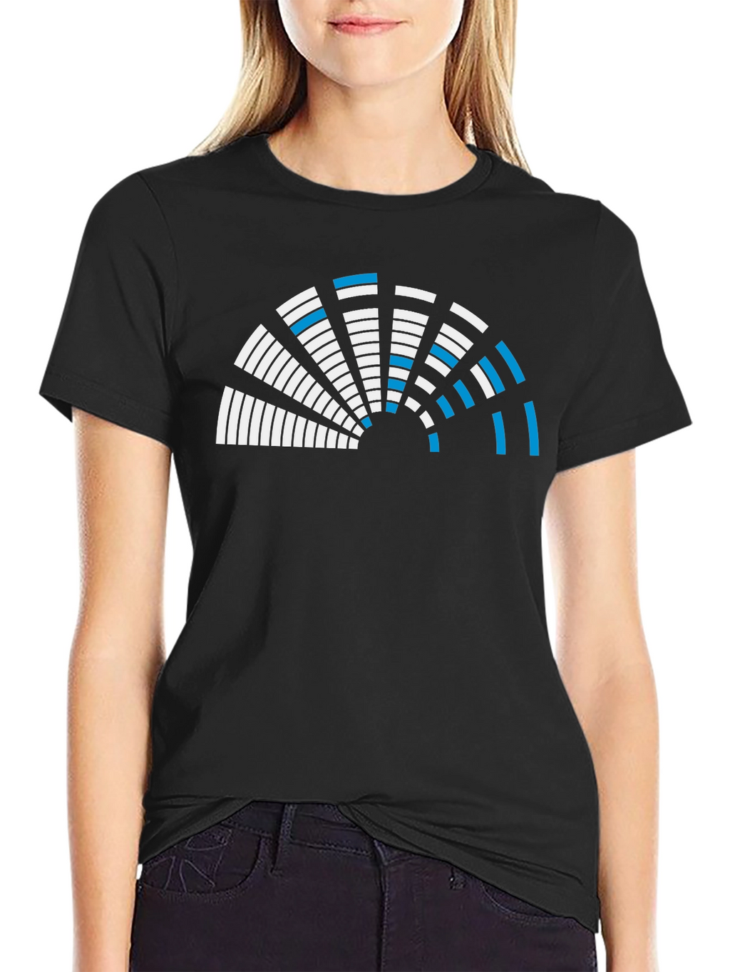 Abstract Graphic Tee - Black Crew Neck Shirt