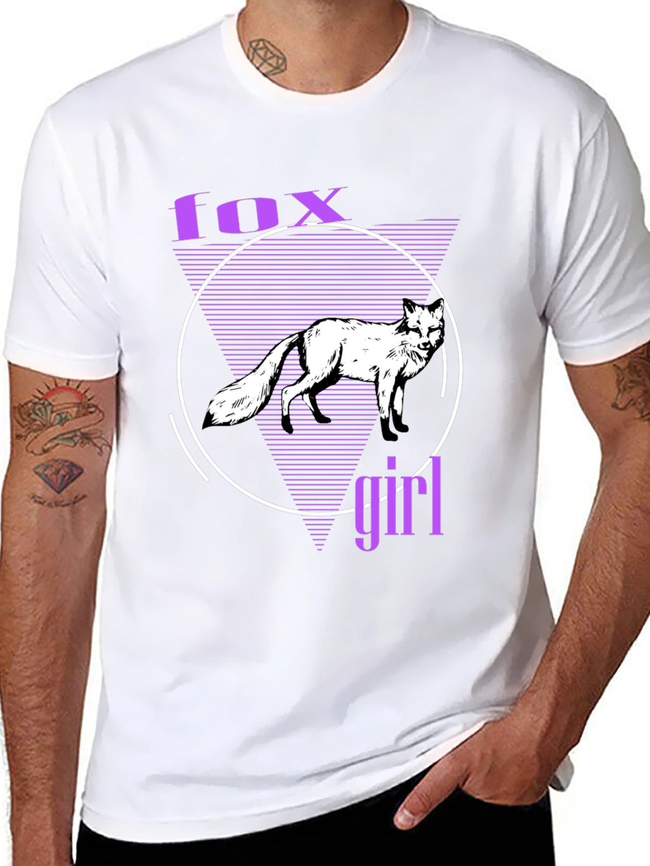 Fox Girl Graphic Tee - Black Cotton T-Shirt
