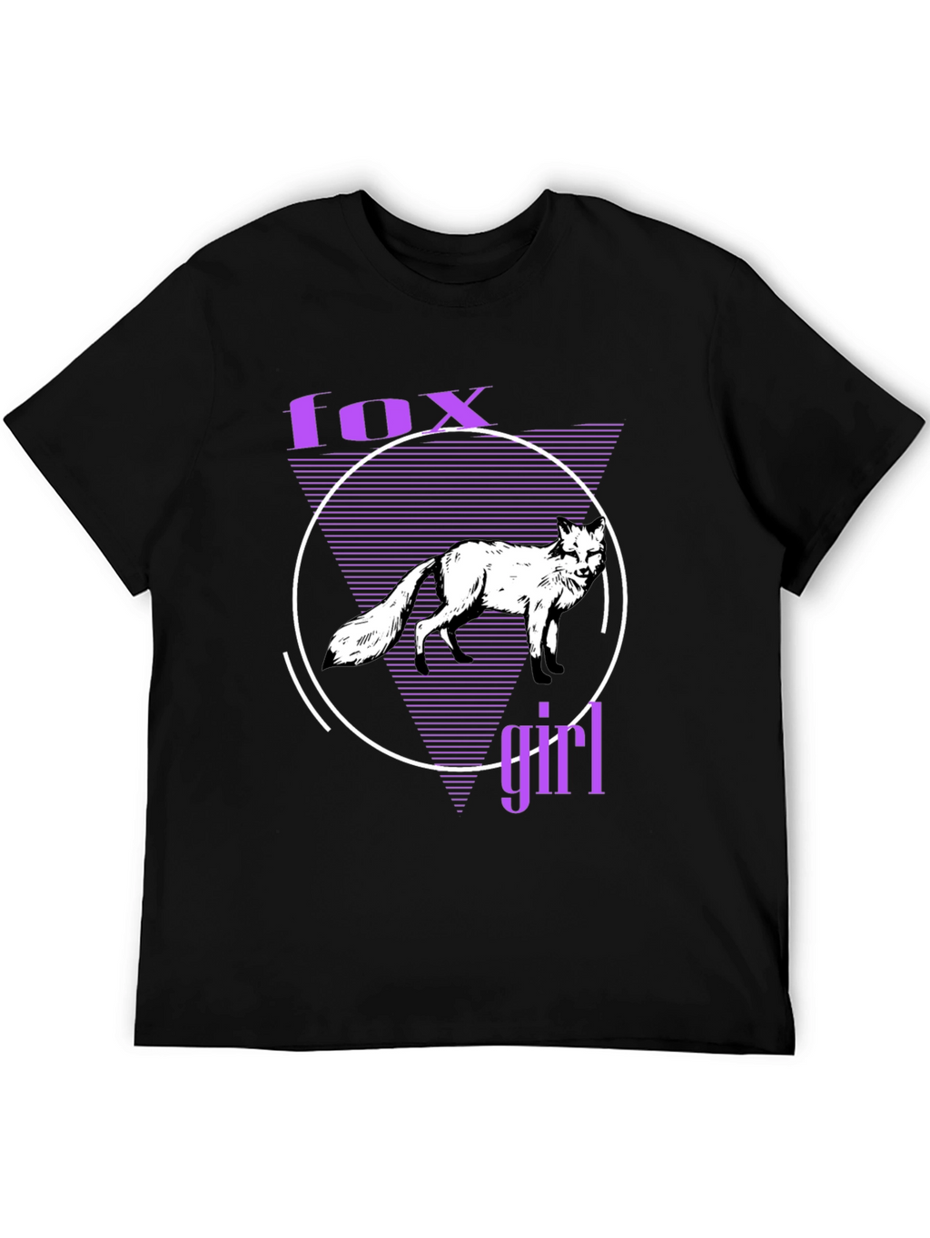 Fox Girl Graphic Tee - Black Cotton T-Shirt