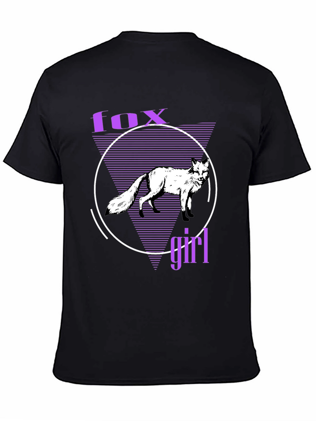 Fox Girl Graphic Tee - Black Cotton T-Shirt