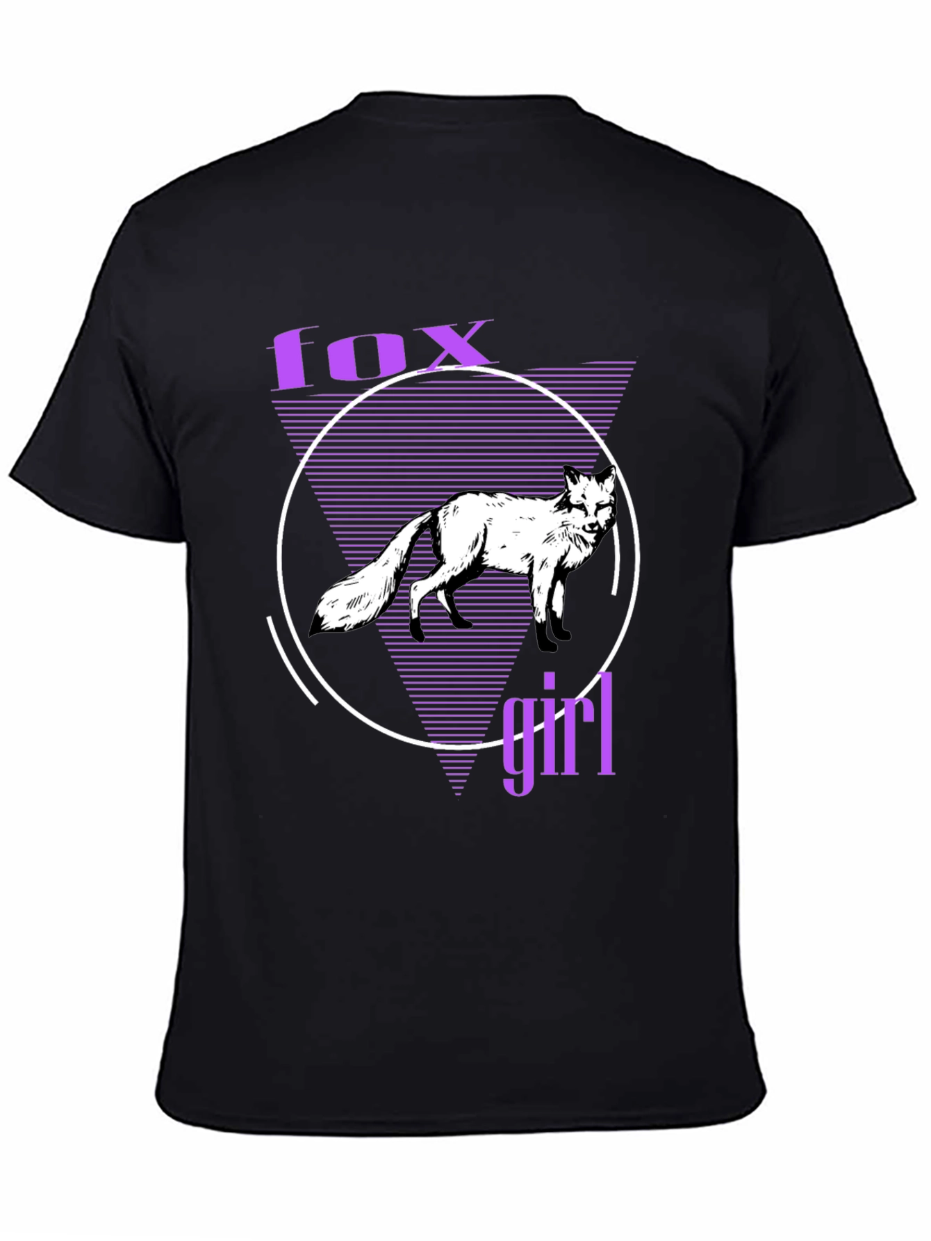 Fox Girl Graphic Tee - Black Cotton T-Shirt